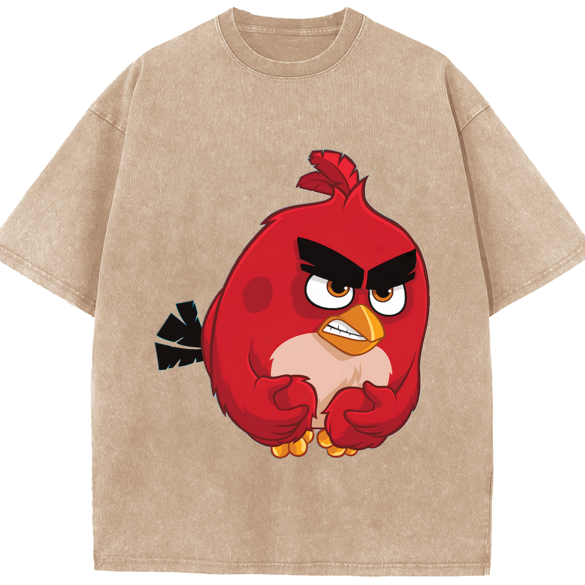 （画像用） Angry Birds アングリーバード 綿100% ヴィンテージ風 半袖Tシャツ（フロントプリント）