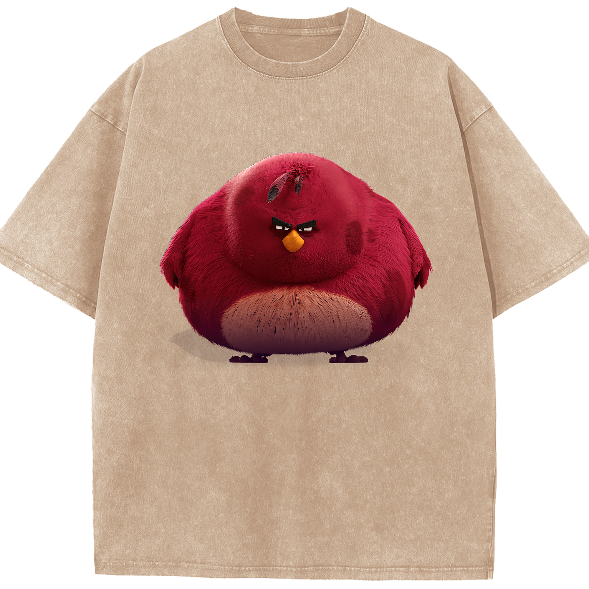 （画像用） Angry Birds アングリーバード 綿100% ヴィンテージ風 半袖Tシャツ（フロントプリント）