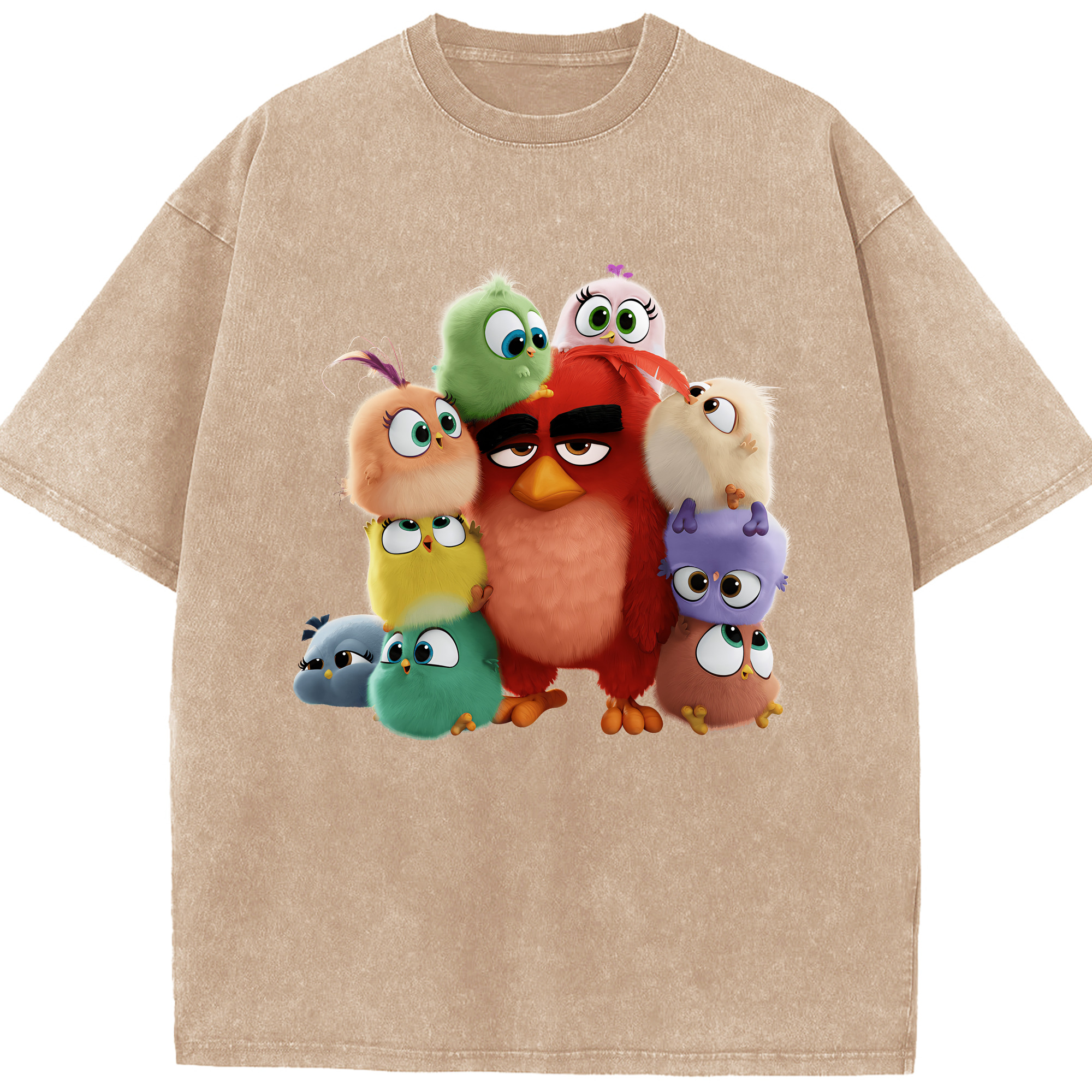 （画像用） Angry Birds アングリーバード 綿100% ヴィンテージ風 半袖Tシャツ（フロントプリント）
