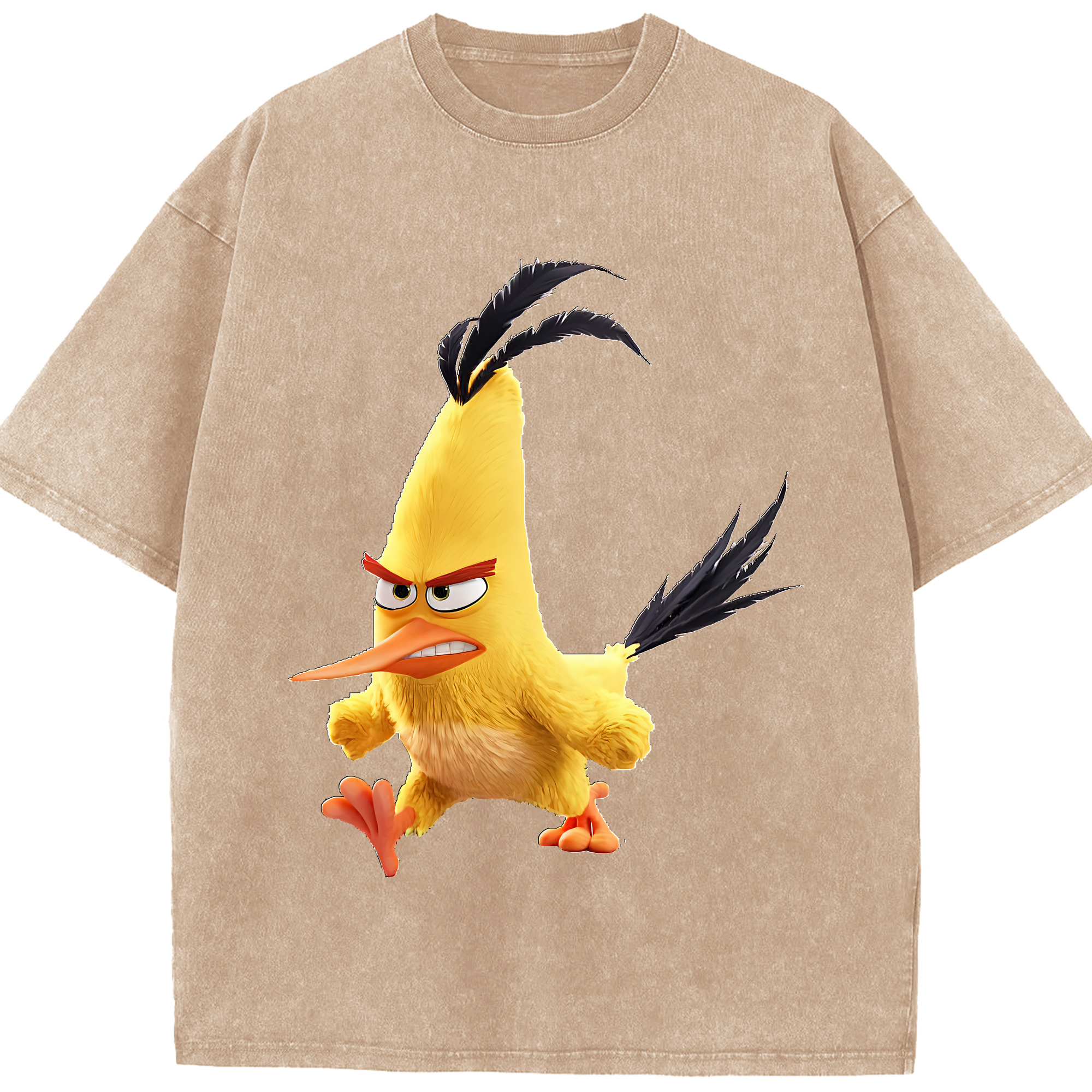 （画像用） Angry Birds アングリーバード 綿100% ヴィンテージ風 半袖Tシャツ（フロントプリント）