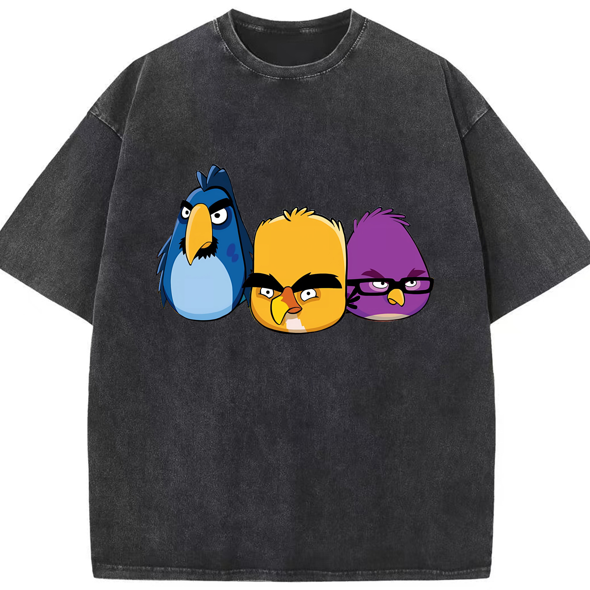 （画像用） Angry Birds アングリーバード 綿100% ヴィンテージ風 半袖Tシャツ（フロントプリント）