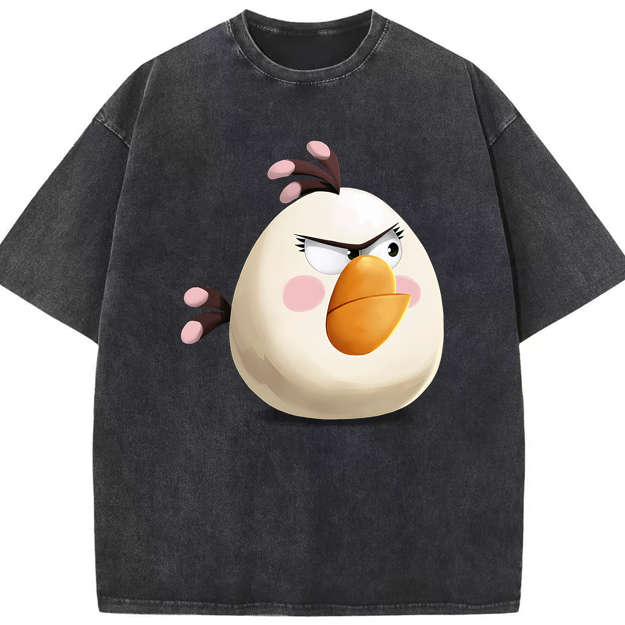 （画像用） Angry Birds アングリーバード 綿100% ヴィンテージ風 半袖Tシャツ（フロントプリント）