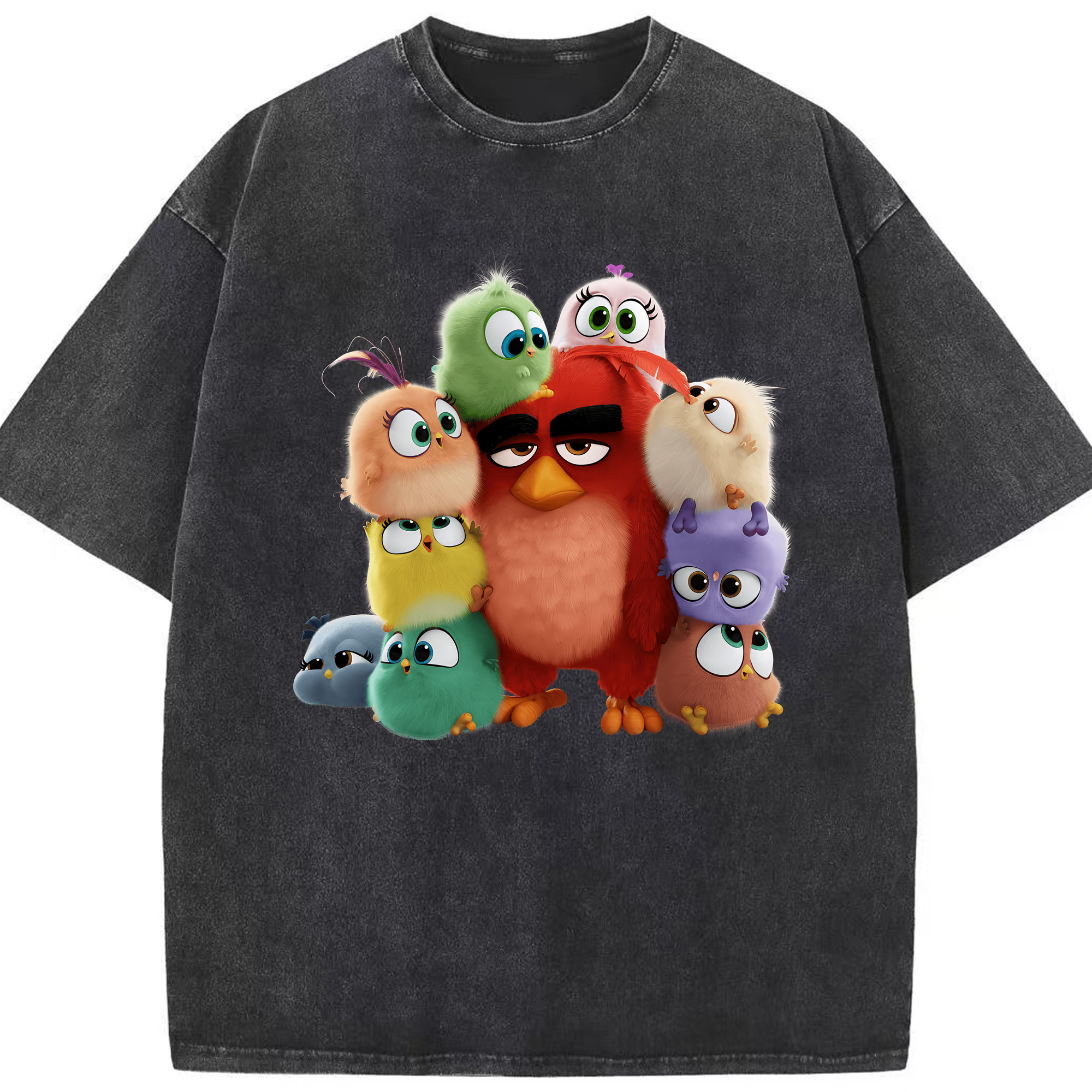 （画像用） Angry Birds アングリーバード 綿100% ヴィンテージ風 半袖Tシャツ（フロントプリント）