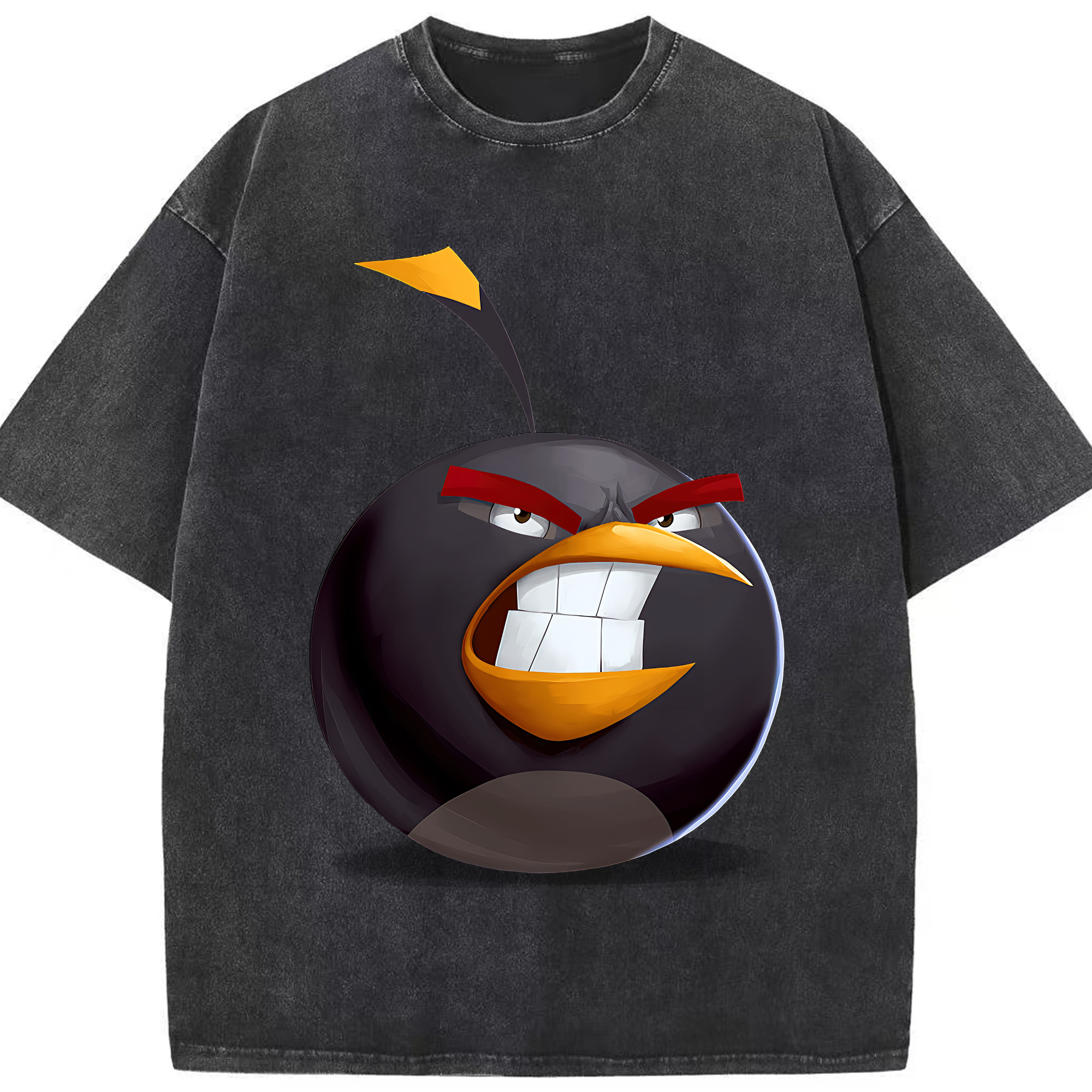 （画像用） Angry Birds アングリーバード 綿100% ヴィンテージ風 半袖Tシャツ（フロントプリント）