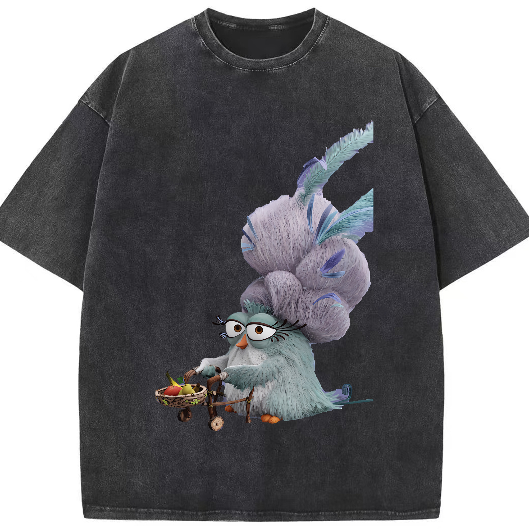 （画像用） Angry Birds アングリーバード 綿100% ヴィンテージ風 半袖Tシャツ（フロントプリント）