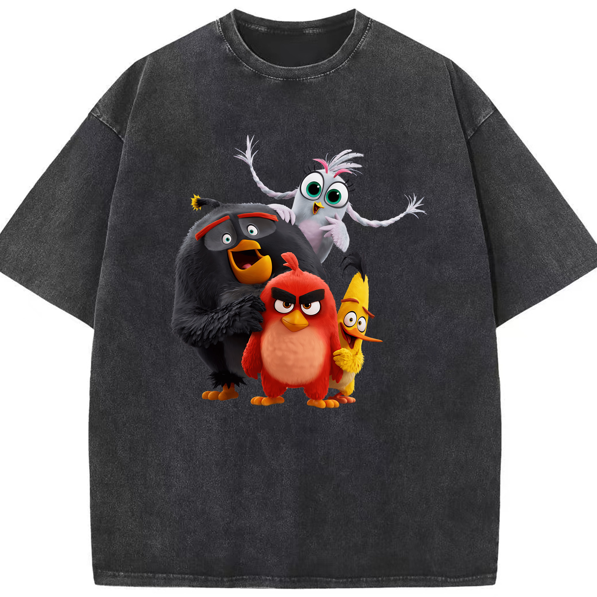 （画像用） Angry Birds アングリーバード 綿100% ヴィンテージ風 半袖Tシャツ（フロントプリント）
