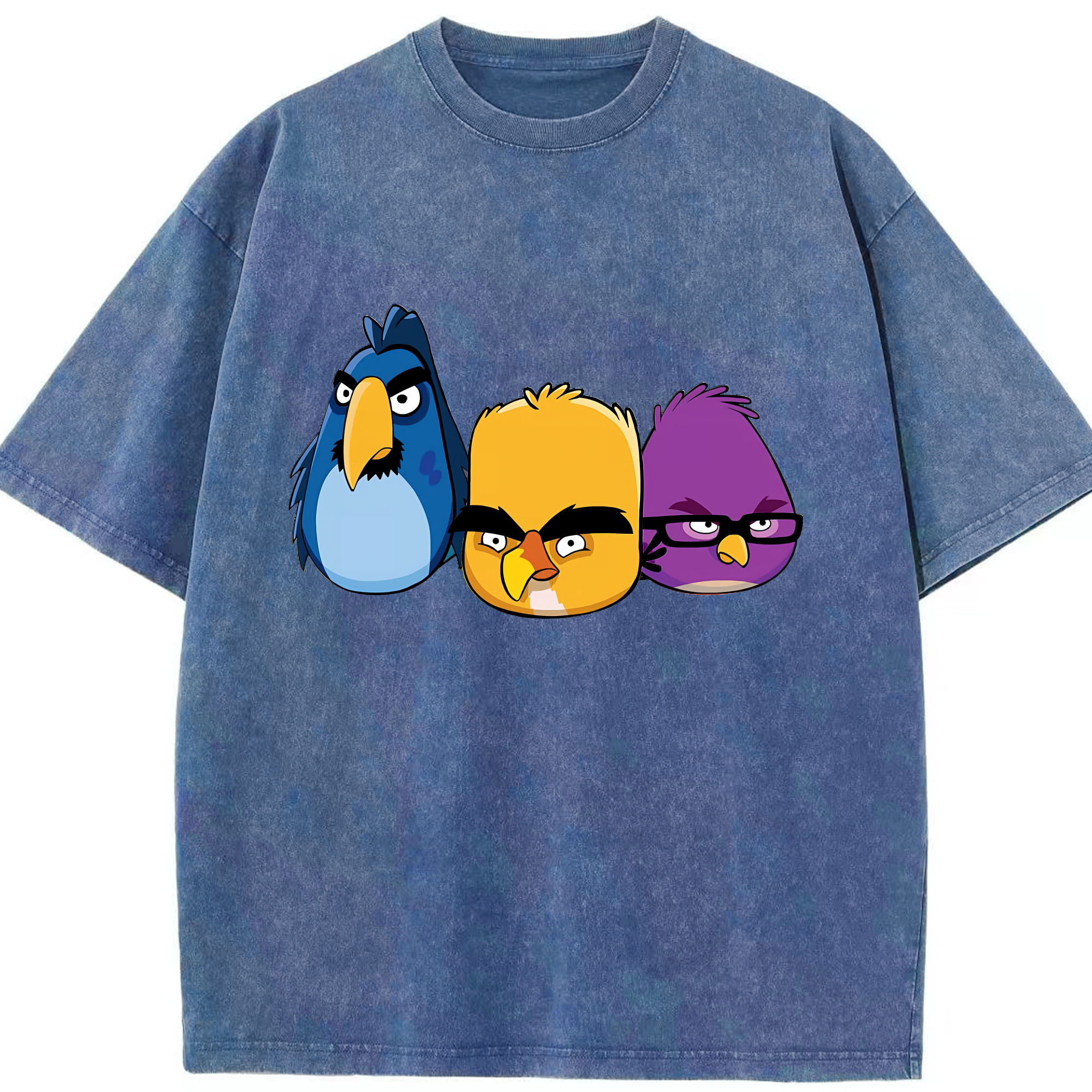 （画像用） Angry Birds アングリーバード 綿100% ヴィンテージ風 半袖Tシャツ（フロントプリント）