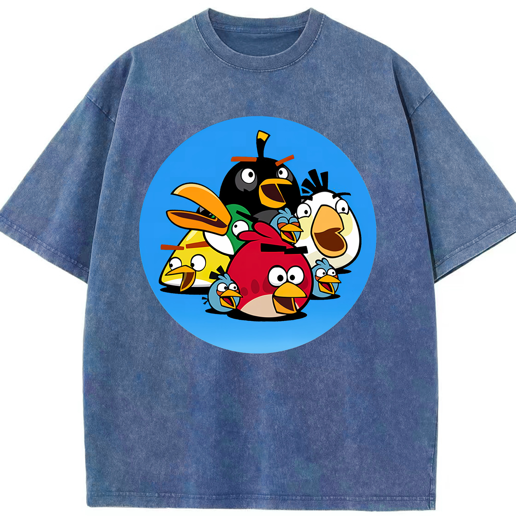 （画像用） Angry Birds アングリーバード 綿100% ヴィンテージ風 半袖Tシャツ（フロントプリント）