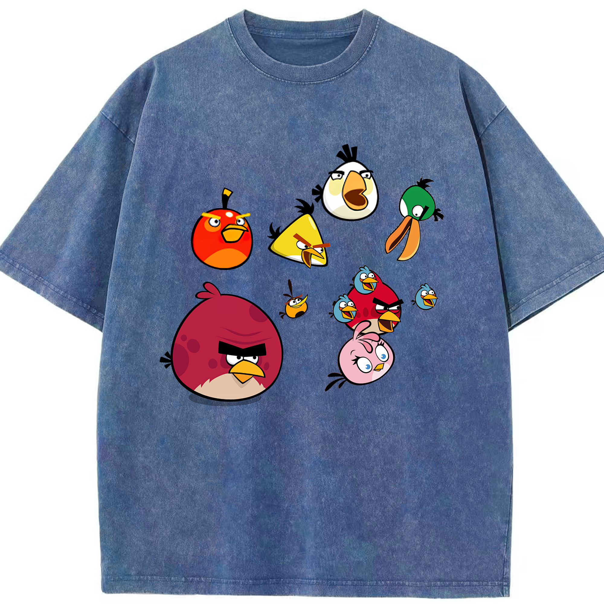 （画像用） Angry Birds アングリーバード 綿100% ヴィンテージ風 半袖Tシャツ（フロントプリント）