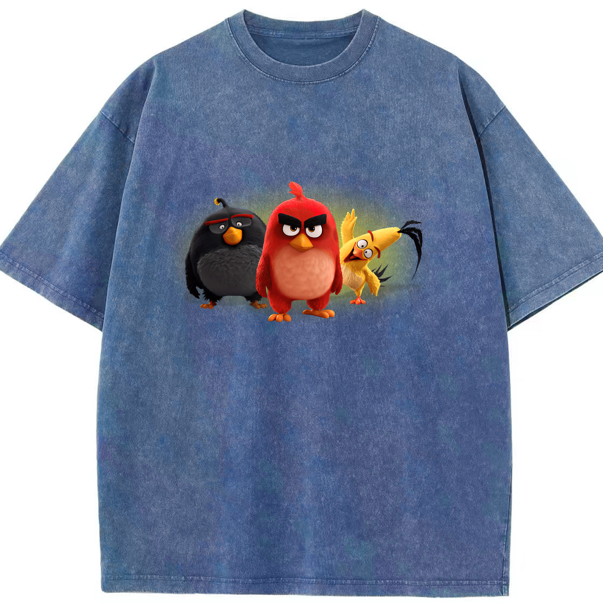 （画像用） Angry Birds アングリーバード 綿100% ヴィンテージ風 半袖Tシャツ（フロントプリント）
