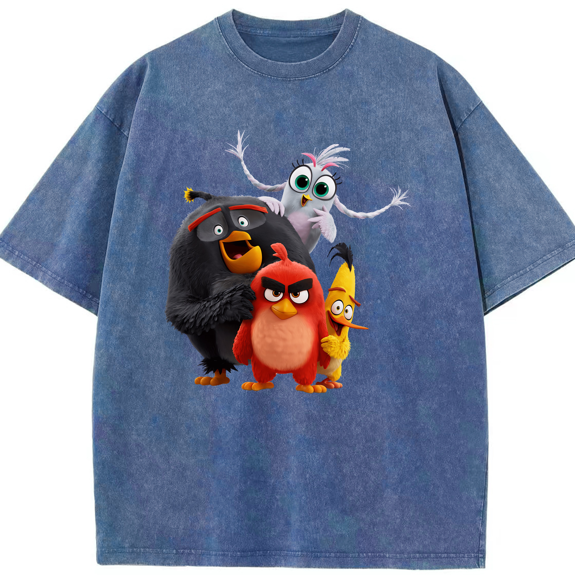 （画像用） Angry Birds アングリーバード 綿100% ヴィンテージ風 半袖Tシャツ（フロントプリント）