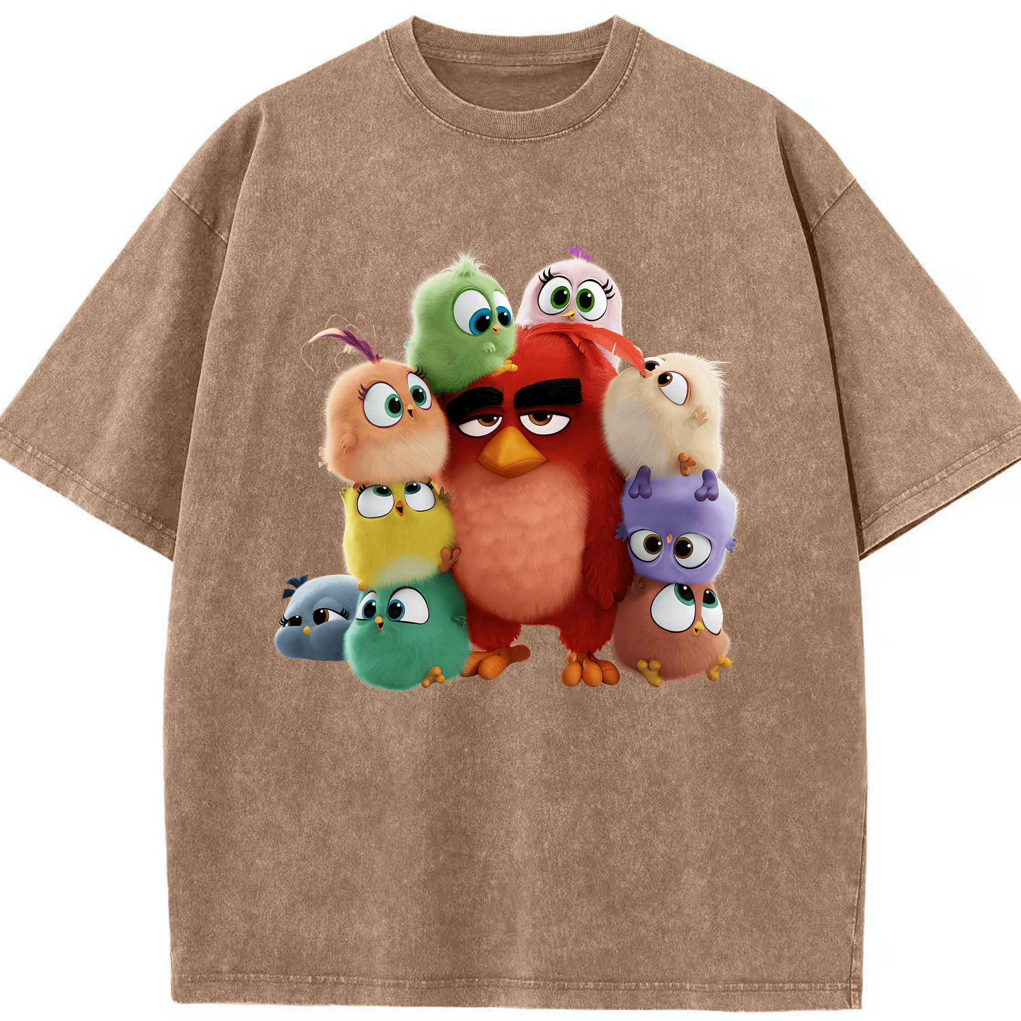 （画像用） Angry Birds アングリーバード 綿100% ヴィンテージ風 半袖Tシャツ（フロントプリント）