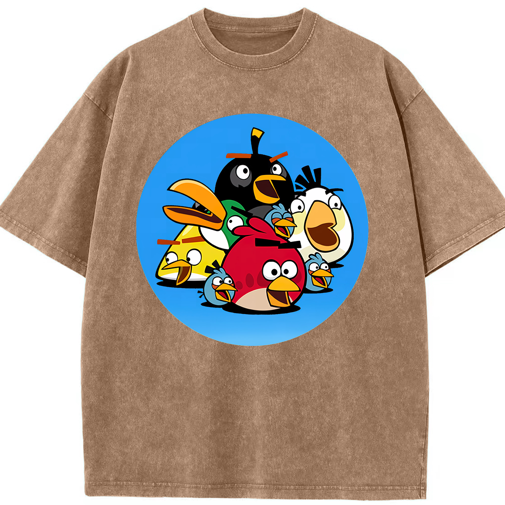 （画像用） Angry Birds アングリーバード 綿100% ヴィンテージ風 半袖Tシャツ（フロントプリント）
