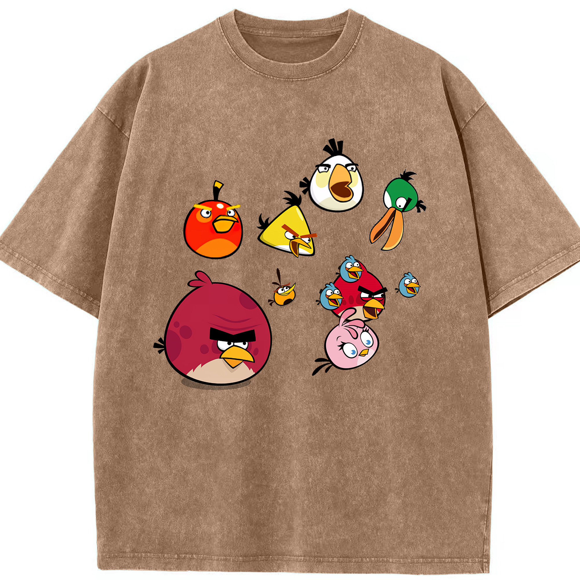 （画像用） Angry Birds アングリーバード 綿100% ヴィンテージ風 半袖Tシャツ（フロントプリント）