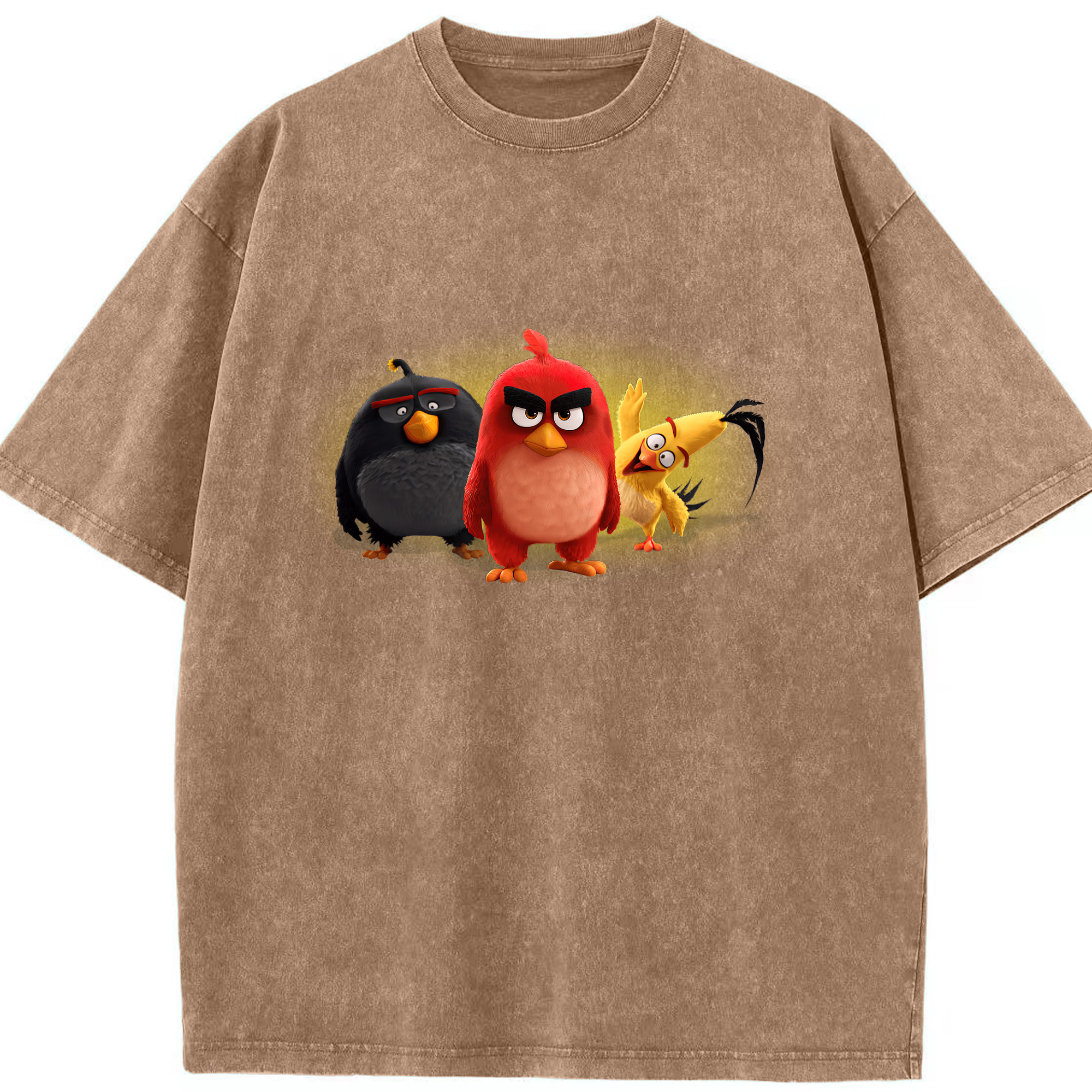 （画像用） Angry Birds アングリーバード 綿100% ヴィンテージ風 半袖Tシャツ（フロントプリント）