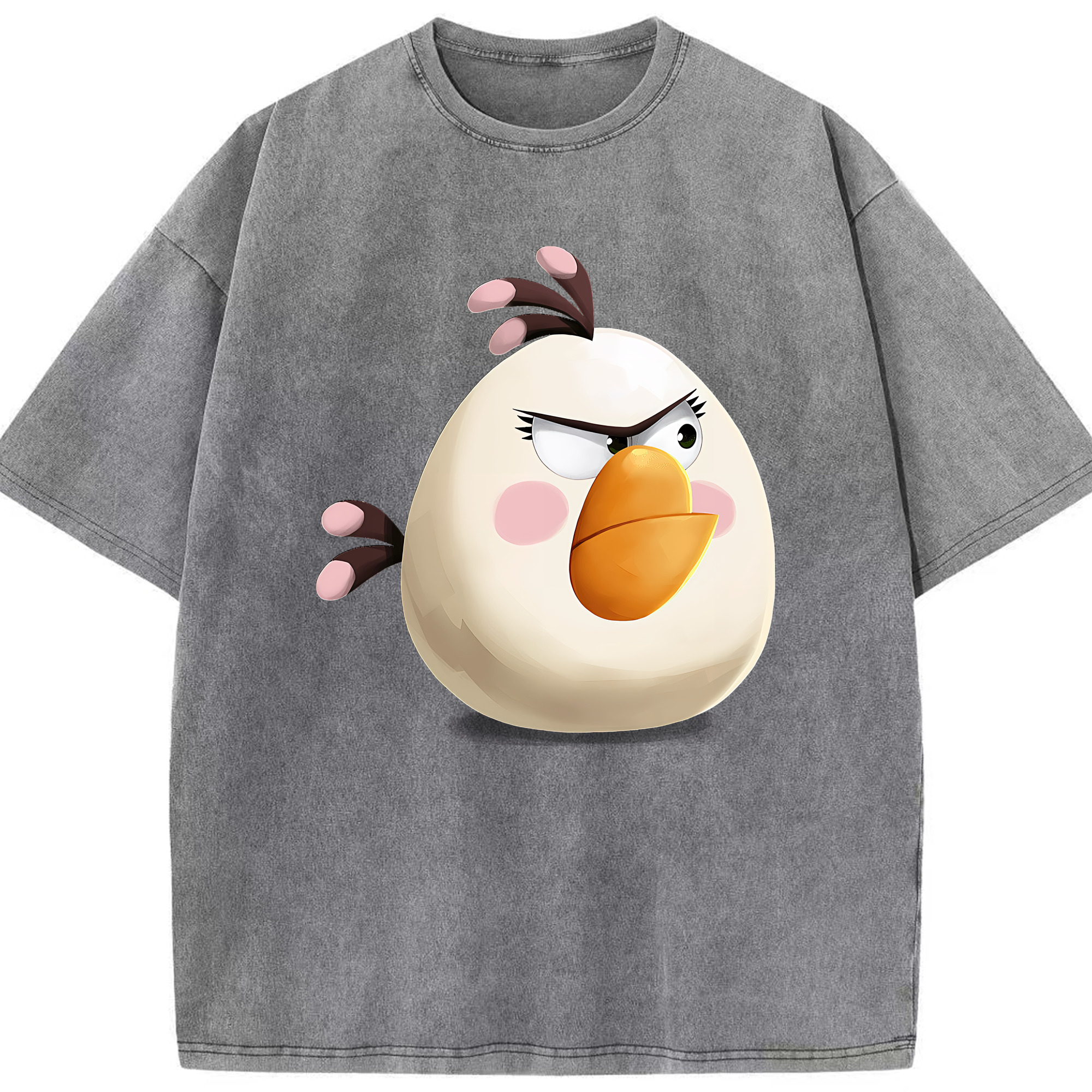 （画像用） Angry Birds アングリーバード 綿100% ヴィンテージ風 半袖Tシャツ（フロントプリント）