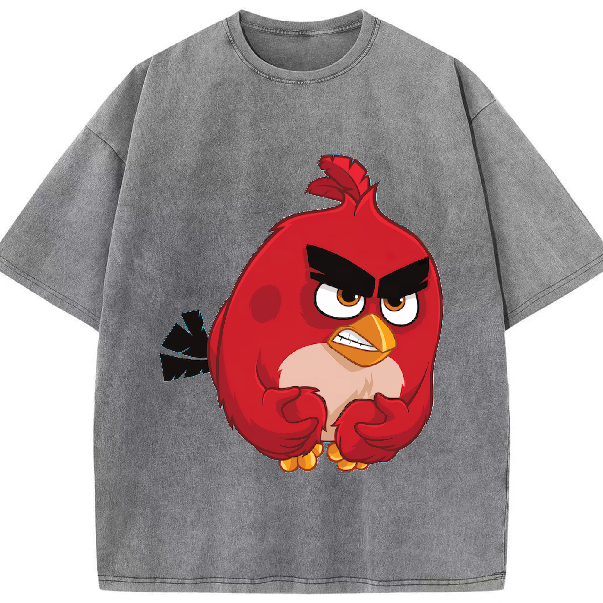 （画像用） Angry Birds アングリーバード 綿100% ヴィンテージ風 半袖Tシャツ（フロントプリント）