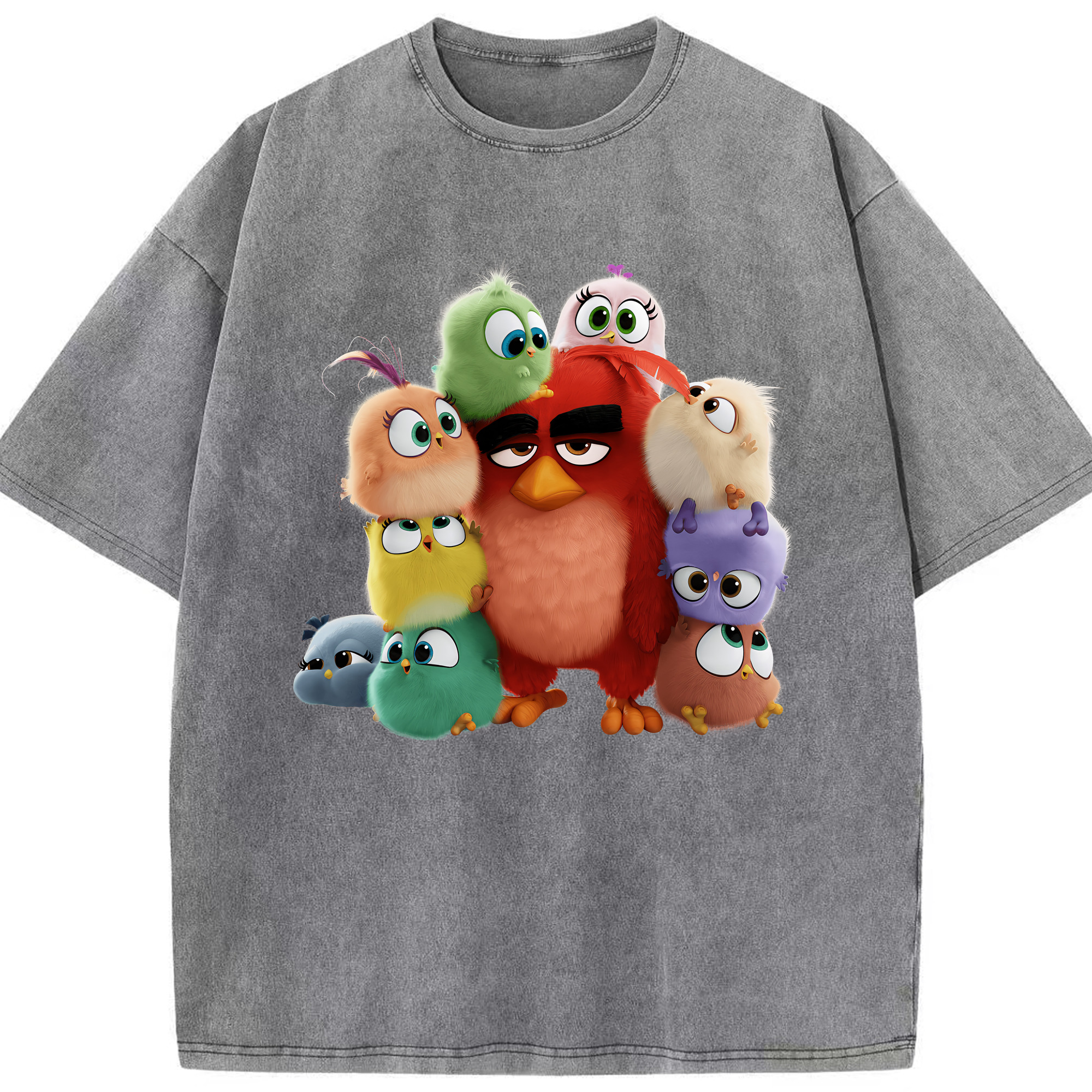 （画像用） Angry Birds アングリーバード 綿100% ヴィンテージ風 半袖Tシャツ（フロントプリント）