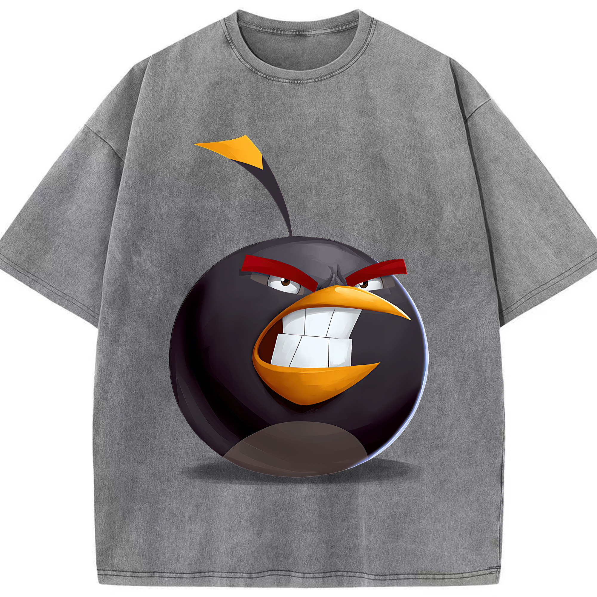 （画像用） Angry Birds アングリーバード 綿100% ヴィンテージ風 半袖Tシャツ（フロントプリント）