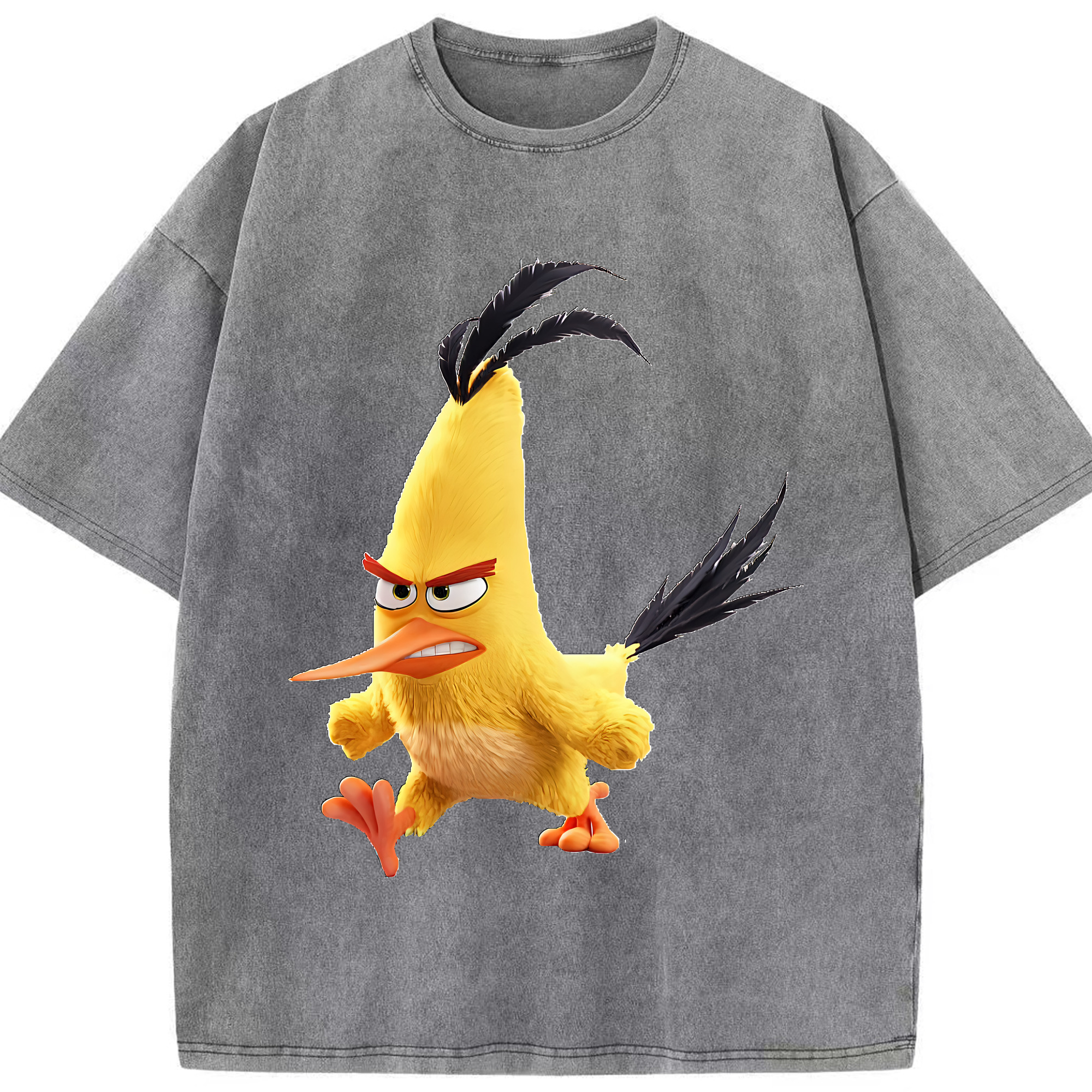 （画像用） Angry Birds アングリーバード 綿100% ヴィンテージ風 半袖Tシャツ（フロントプリント）