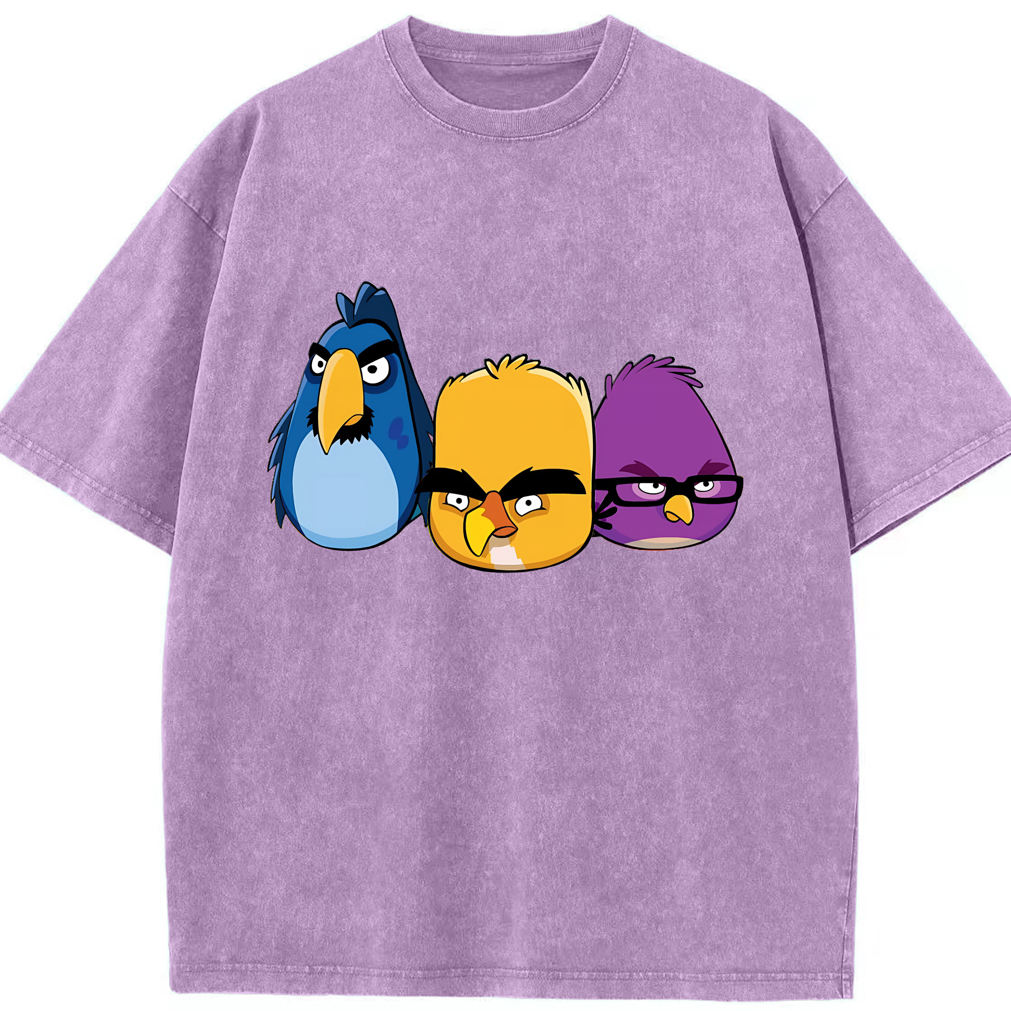 （画像用） Angry Birds アングリーバード 綿100% ヴィンテージ風 半袖Tシャツ（フロントプリント）