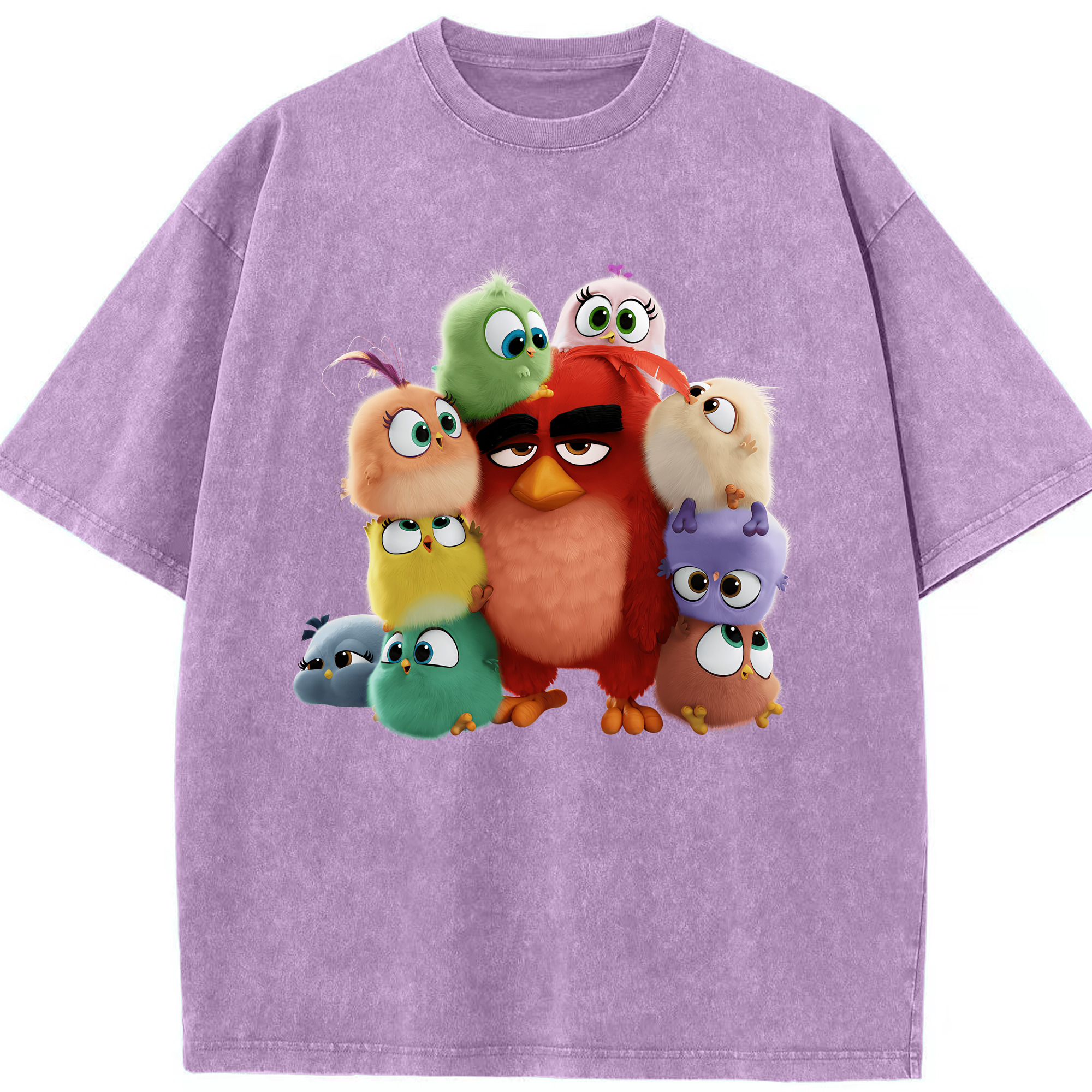 （画像用） Angry Birds アングリーバード 綿100% ヴィンテージ風 半袖Tシャツ（フロントプリント）