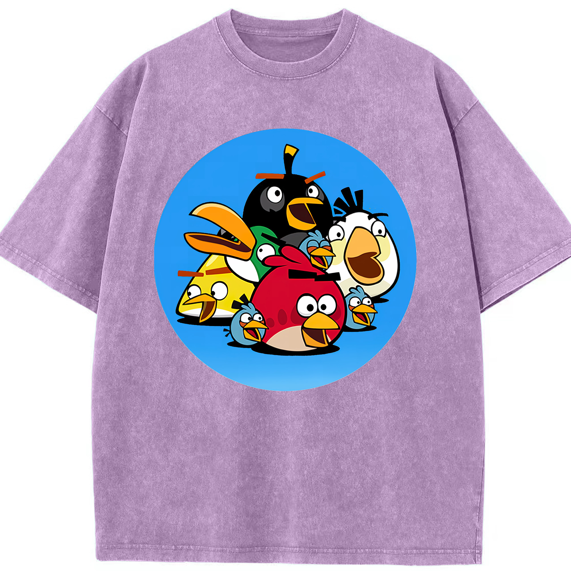 （画像用） Angry Birds アングリーバード 綿100% ヴィンテージ風 半袖Tシャツ（フロントプリント）