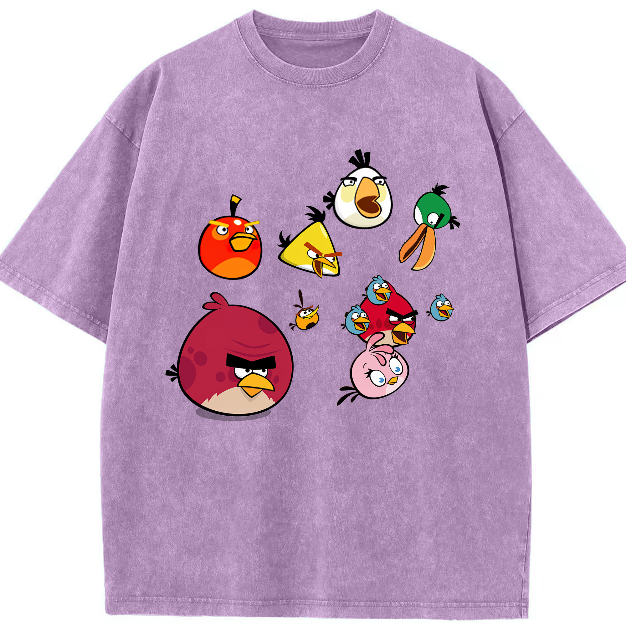 （画像用） Angry Birds アングリーバード 綿100% ヴィンテージ風 半袖Tシャツ（フロントプリント）