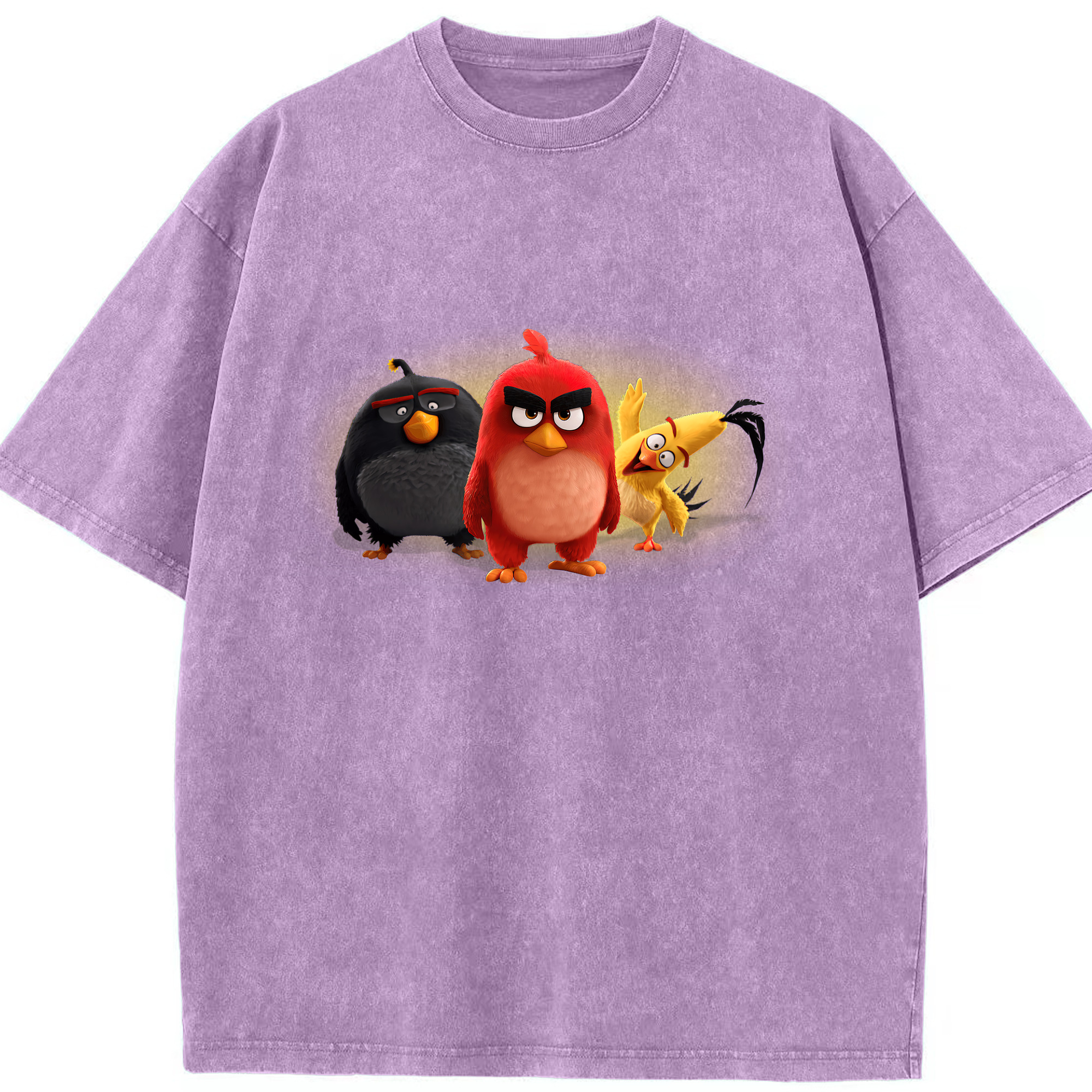 （画像用） Angry Birds アングリーバード 綿100% ヴィンテージ風 半袖Tシャツ（フロントプリント）