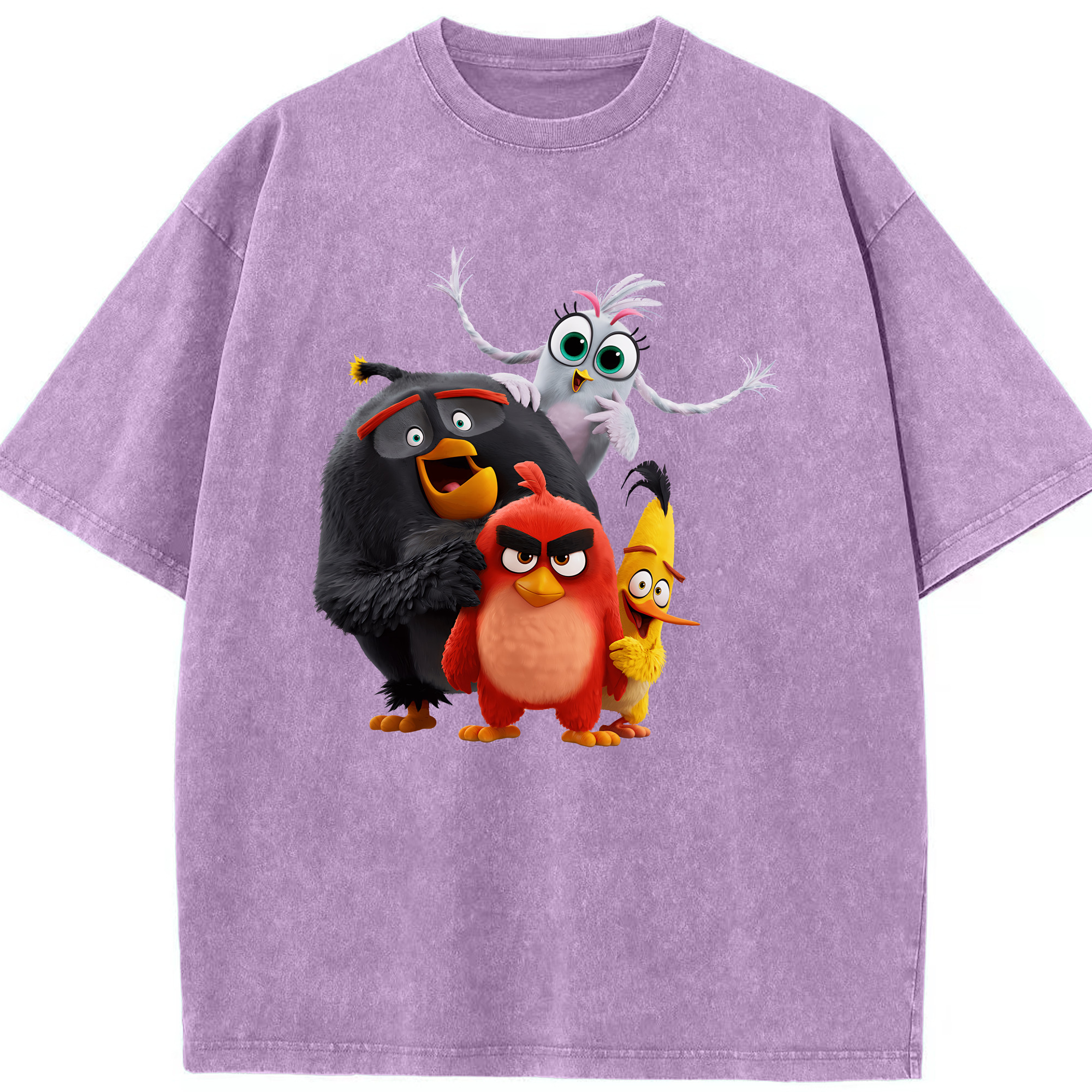 （画像用） Angry Birds アングリーバード 綿100% ヴィンテージ風 半袖Tシャツ（フロントプリント）
