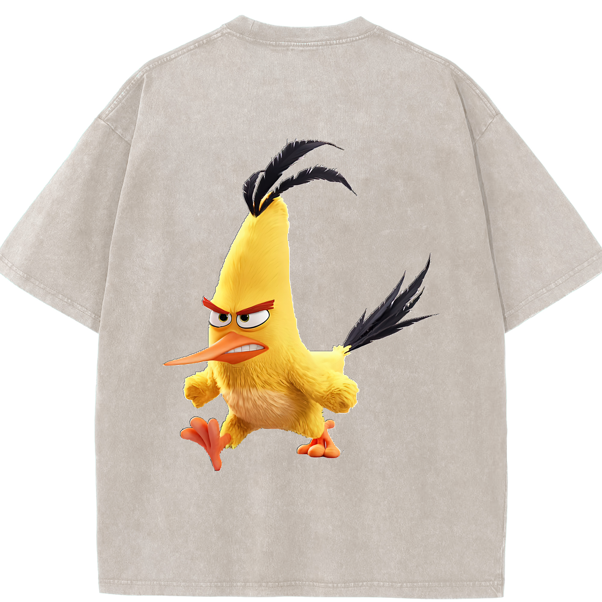 （画像用） Angry Birds アングリーバード 綿100% ヴィンテージ風 半袖Tシャツ（背面プリント）
