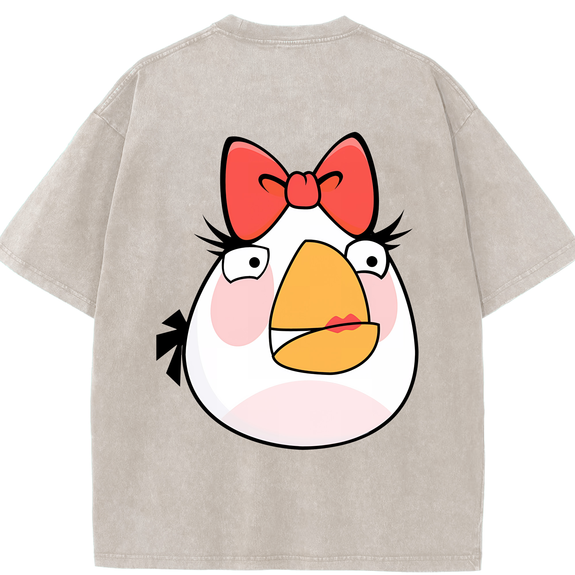 （画像用） Angry Birds アングリーバード 綿100% ヴィンテージ風 半袖Tシャツ（背面プリント）