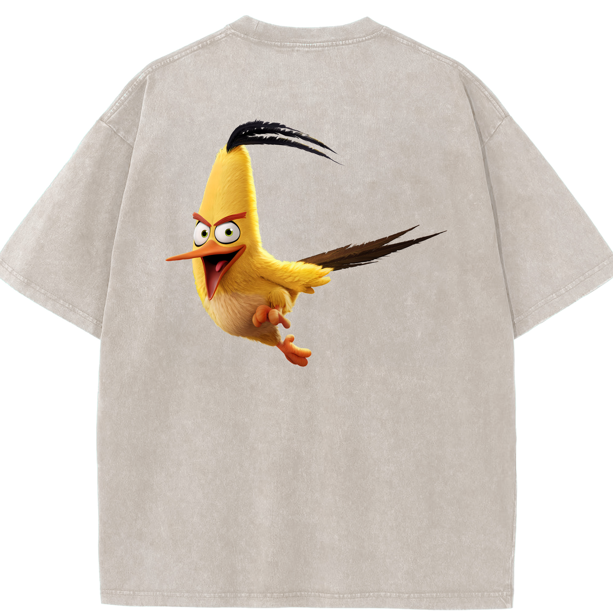（画像用） Angry Birds アングリーバード 綿100% ヴィンテージ風 半袖Tシャツ（背面プリント）