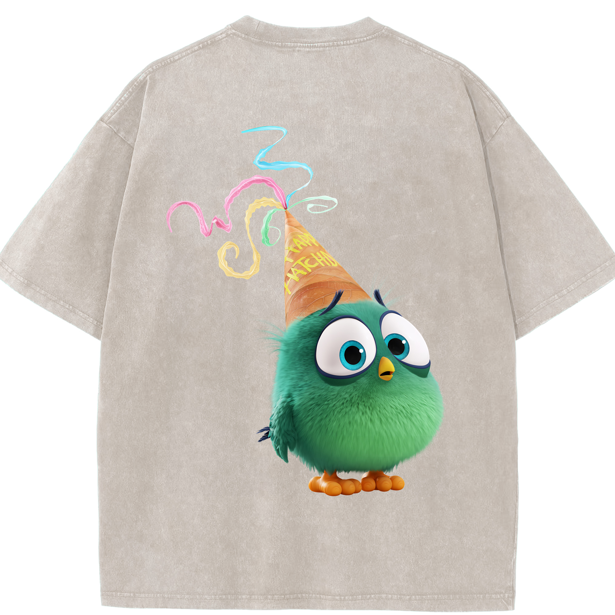 （画像用） Angry Birds アングリーバード 綿100% ヴィンテージ風 半袖Tシャツ（背面プリント）