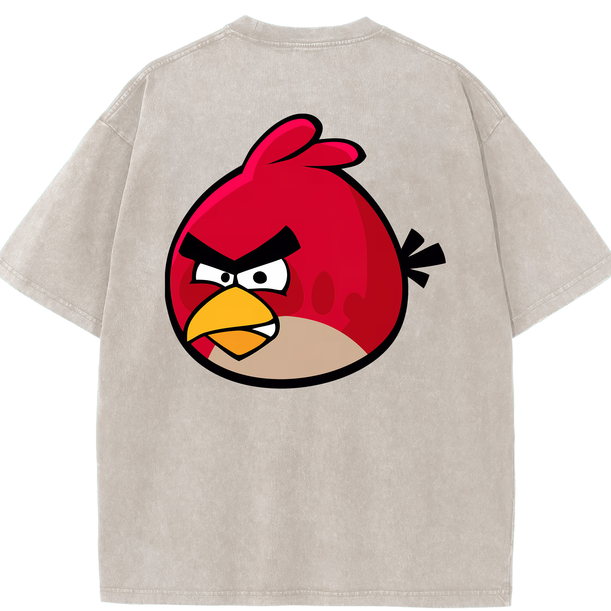 （画像用） Angry Birds アングリーバード 綿100% ヴィンテージ風 半袖Tシャツ（背面プリント）