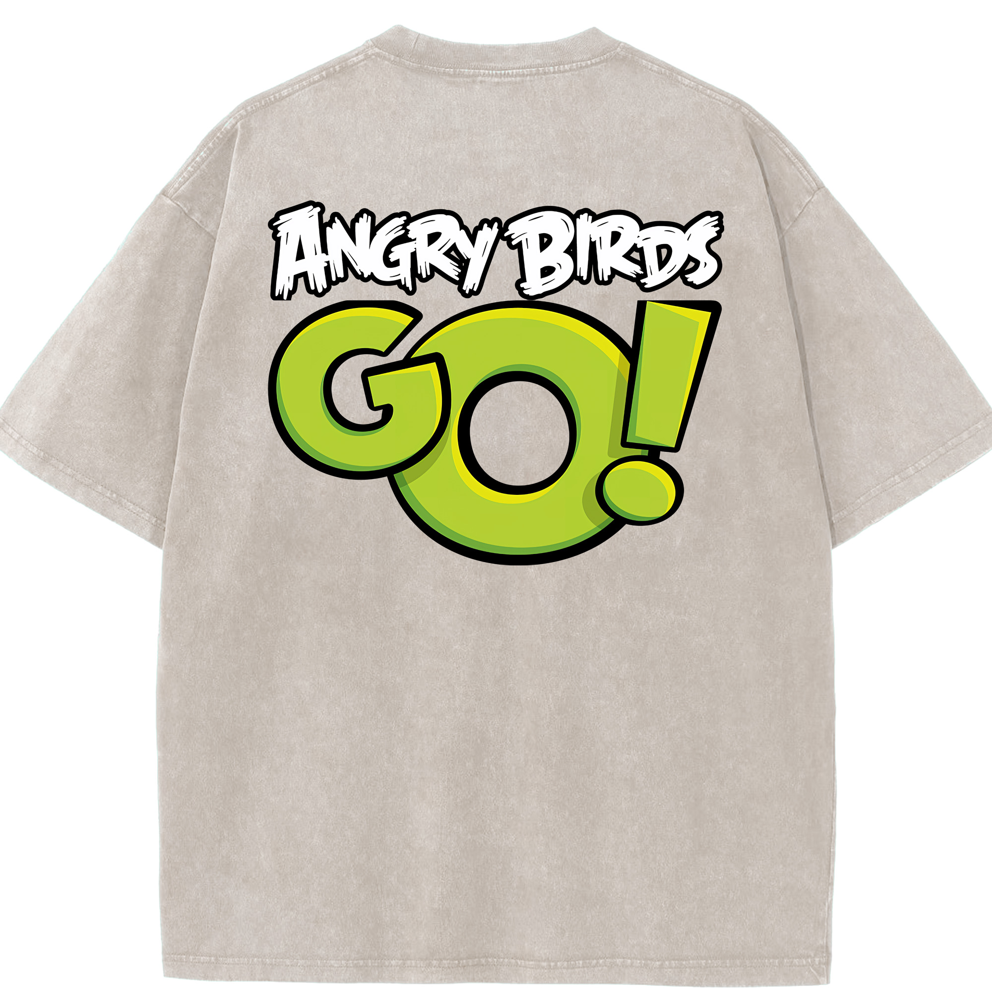 （画像用） Angry Birds アングリーバード 綿100% ヴィンテージ風 半袖Tシャツ（背面プリント）