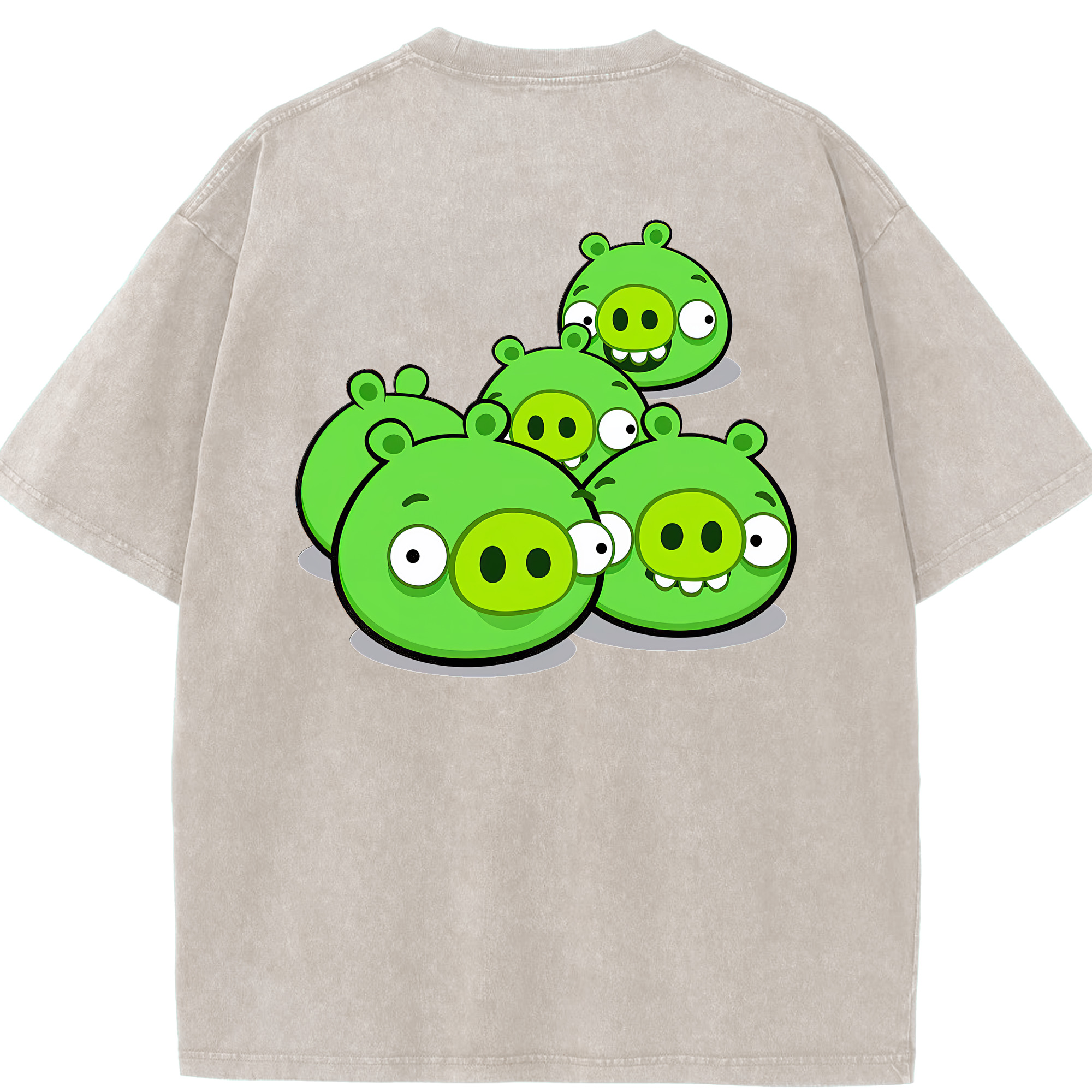 （画像用） Angry Birds アングリーバード 綿100% ヴィンテージ風 半袖Tシャツ（背面プリント）
