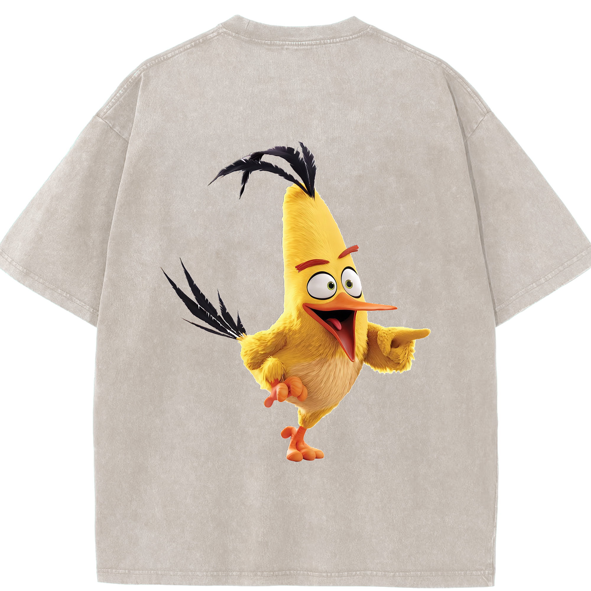 （画像用） Angry Birds アングリーバード 綿100% ヴィンテージ風 半袖Tシャツ（背面プリント）