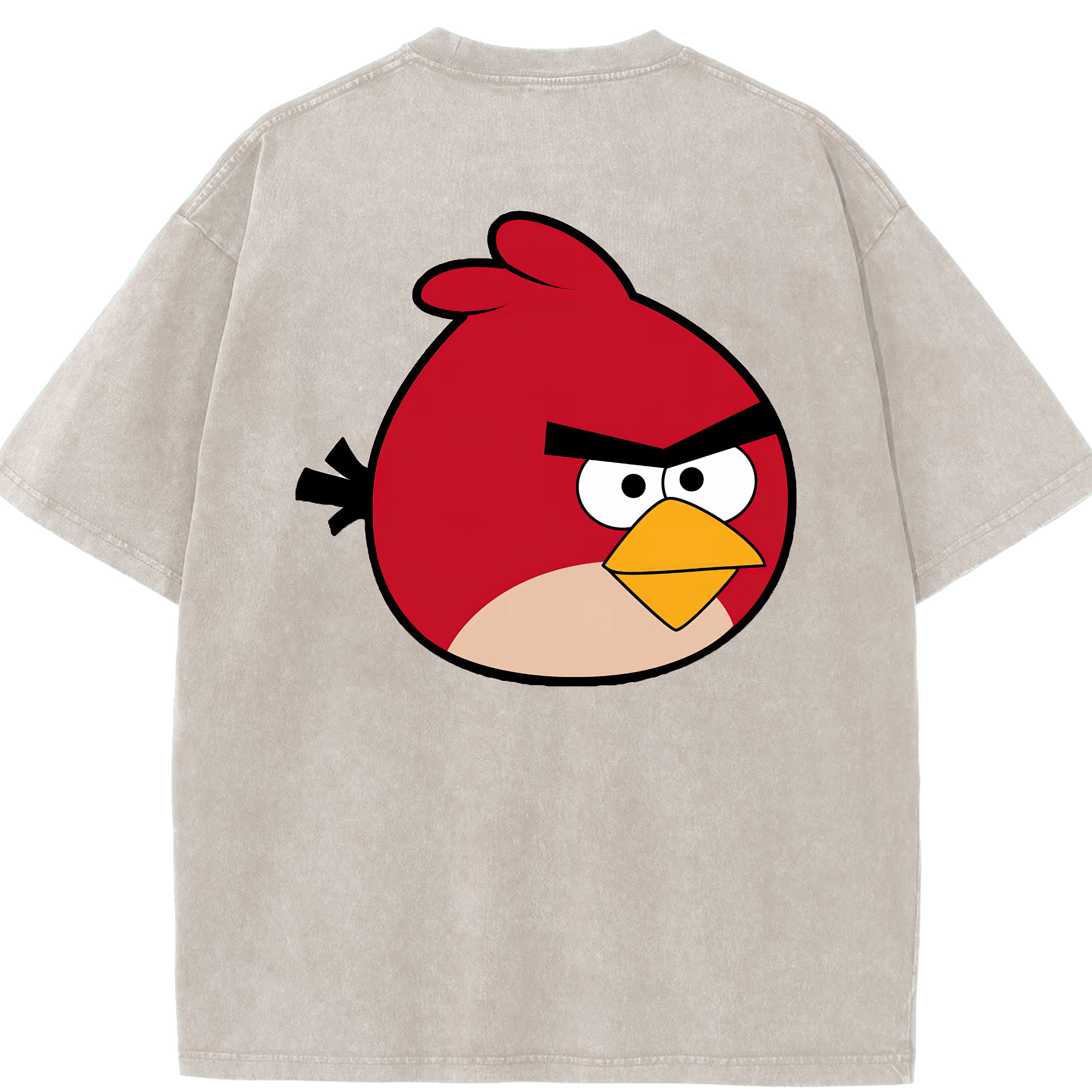 （画像用） Angry Birds アングリーバード 綿100% ヴィンテージ風 半袖Tシャツ（背面プリント）