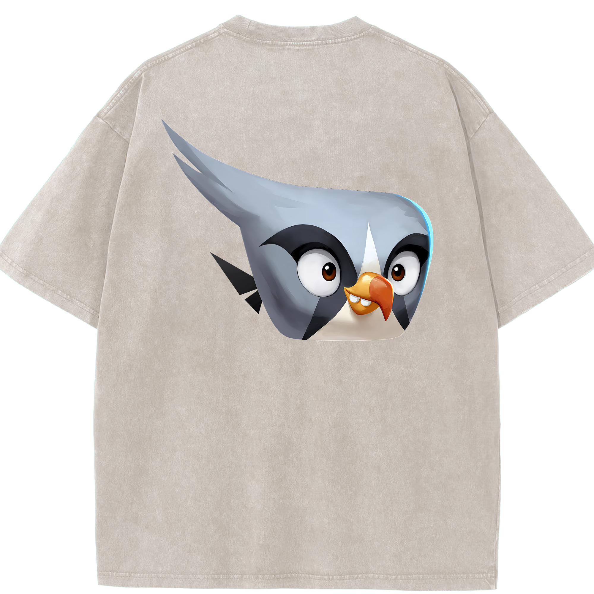 （画像用） Angry Birds アングリーバード 綿100% ヴィンテージ風 半袖Tシャツ（背面プリント）
