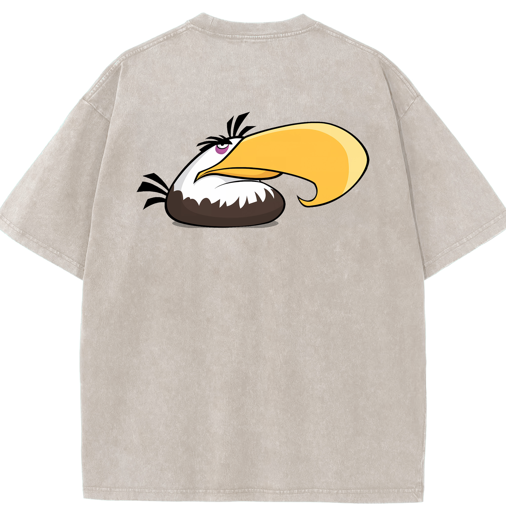 （画像用） Angry Birds アングリーバード 綿100% ヴィンテージ風 半袖Tシャツ（背面プリント）