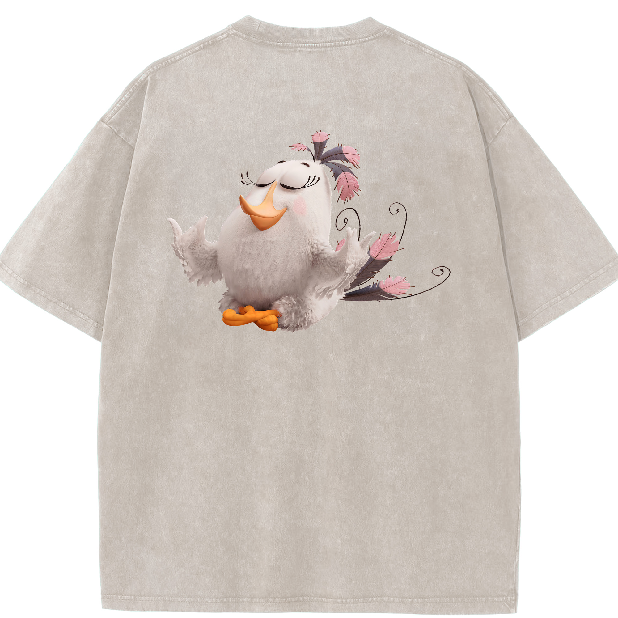 （画像用） Angry Birds アングリーバード 綿100% ヴィンテージ風 半袖Tシャツ（背面プリント）