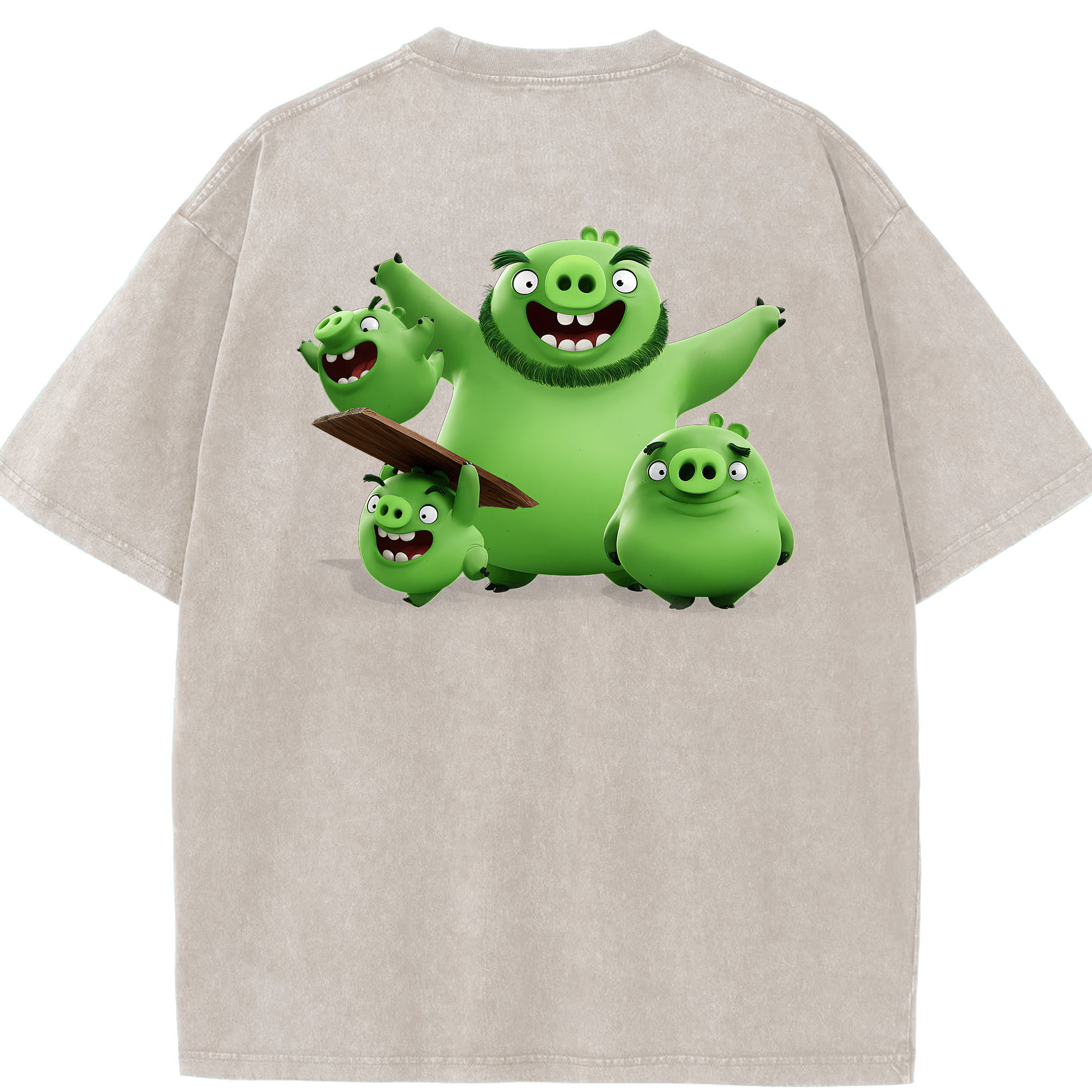 （画像用） Angry Birds アングリーバード 綿100% ヴィンテージ風 半袖Tシャツ（背面プリント）