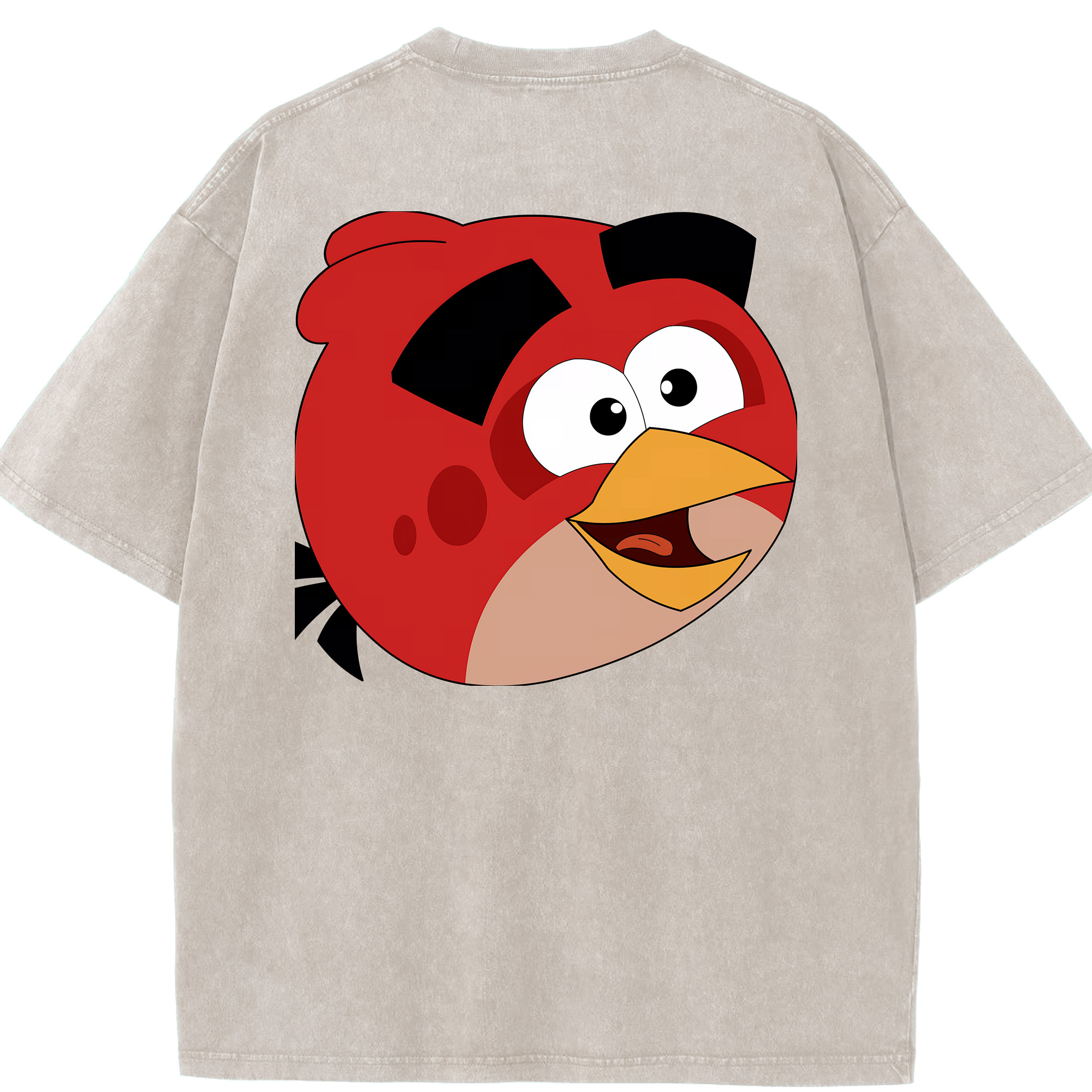 （画像用） Angry Birds アングリーバード 綿100% ヴィンテージ風 半袖Tシャツ（背面プリント）
