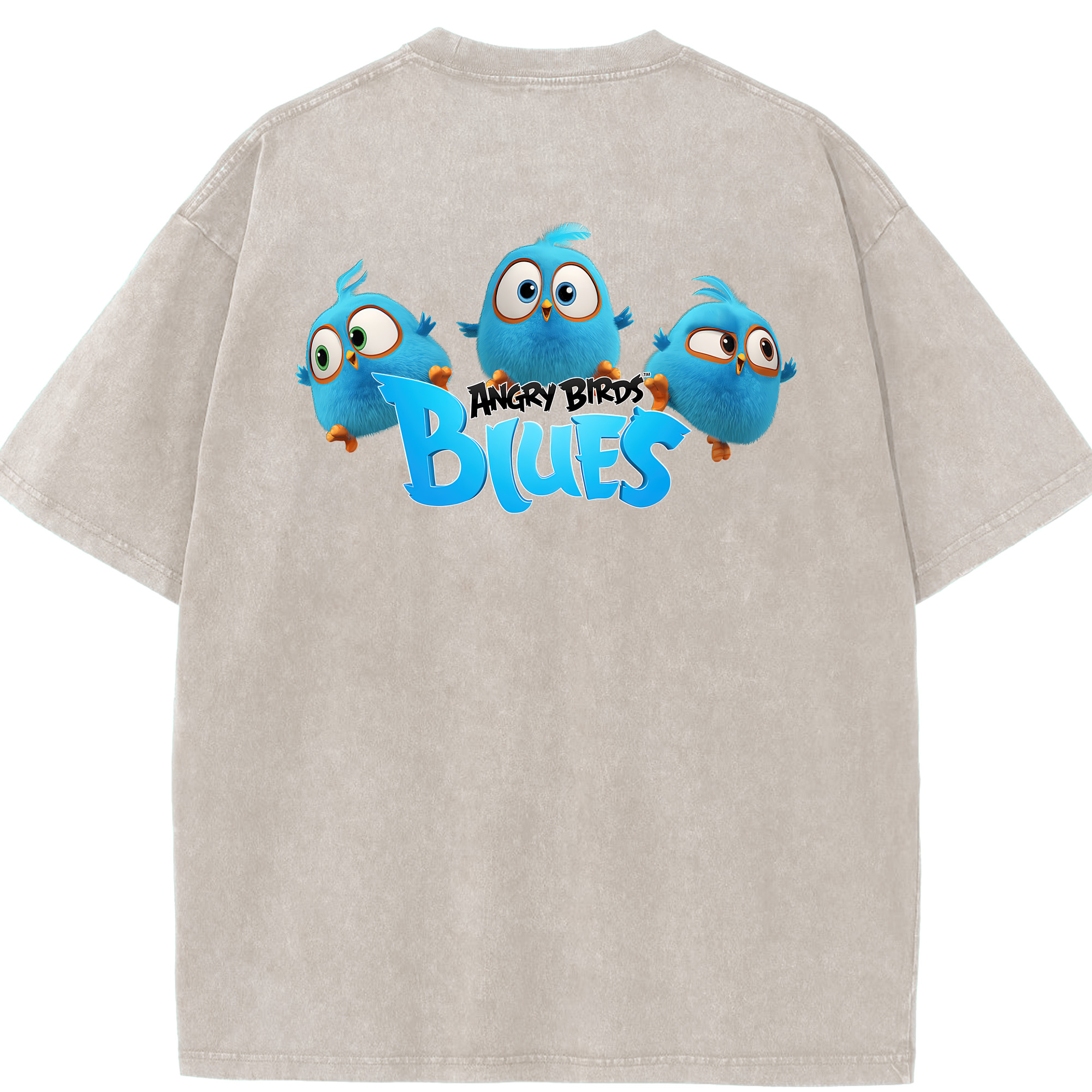 （画像用） Angry Birds アングリーバード 綿100% ヴィンテージ風 半袖Tシャツ（背面プリント）