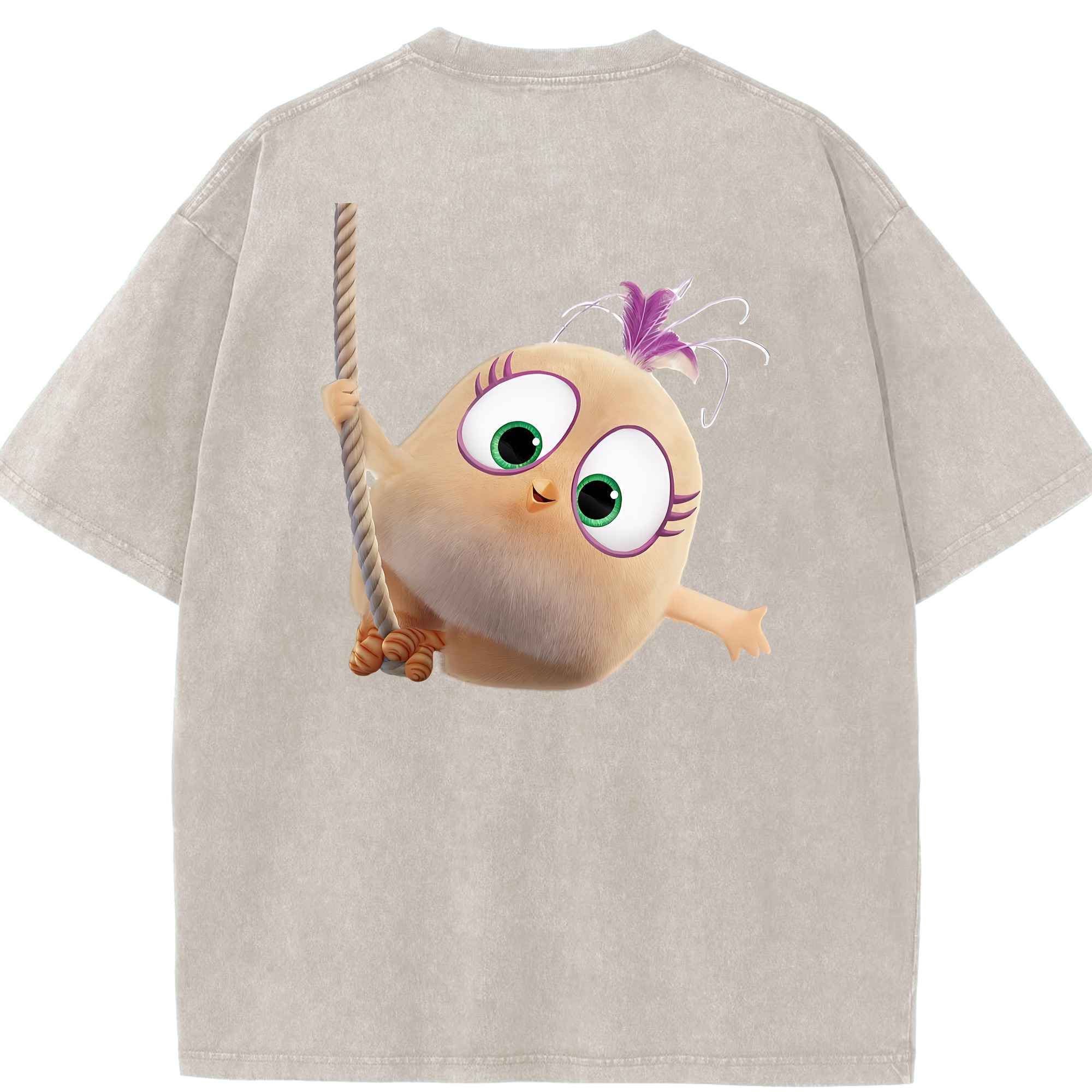 （画像用） Angry Birds アングリーバード 綿100% ヴィンテージ風 半袖Tシャツ（背面プリント）
