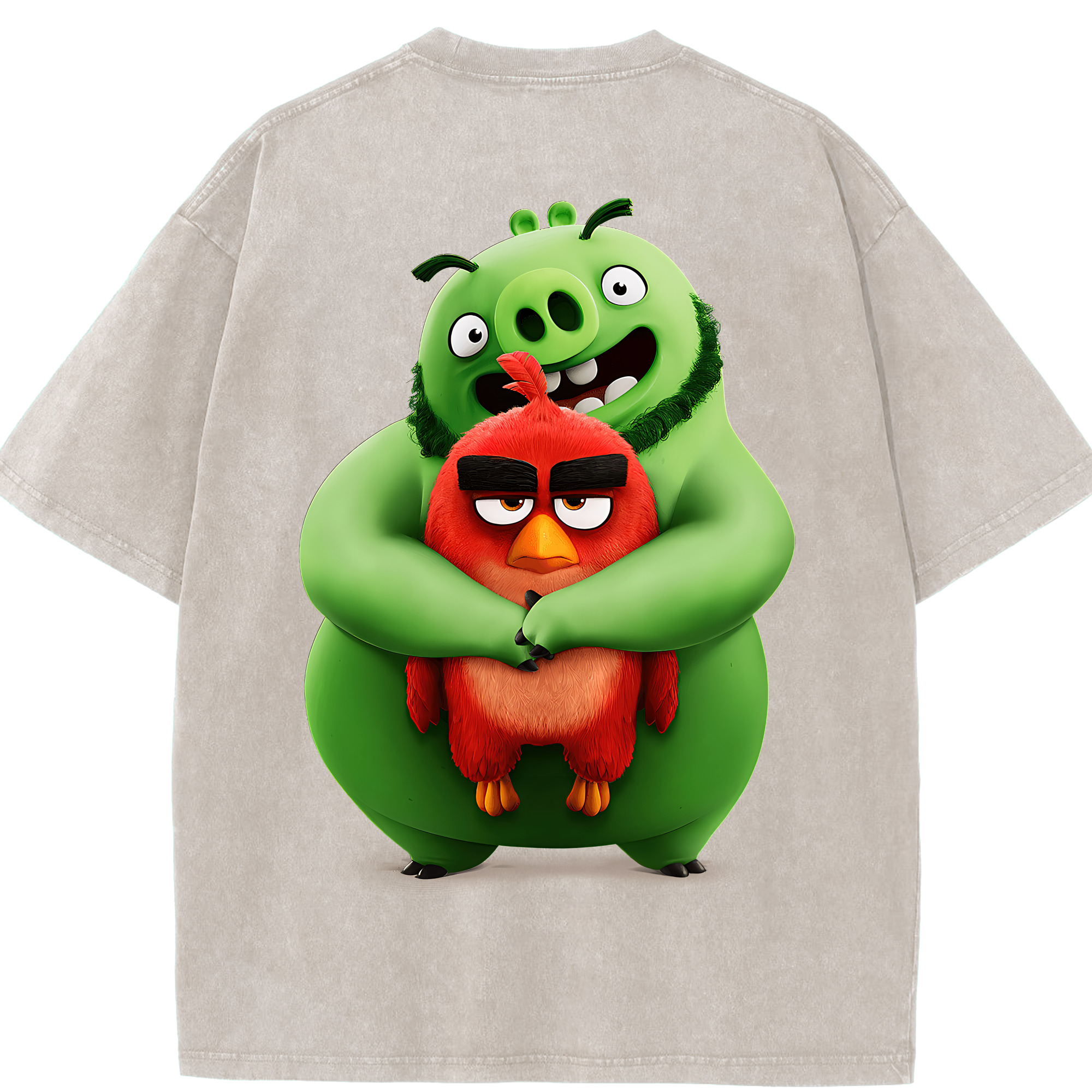 （画像用） Angry Birds アングリーバード 綿100% ヴィンテージ風 半袖Tシャツ（背面プリント）