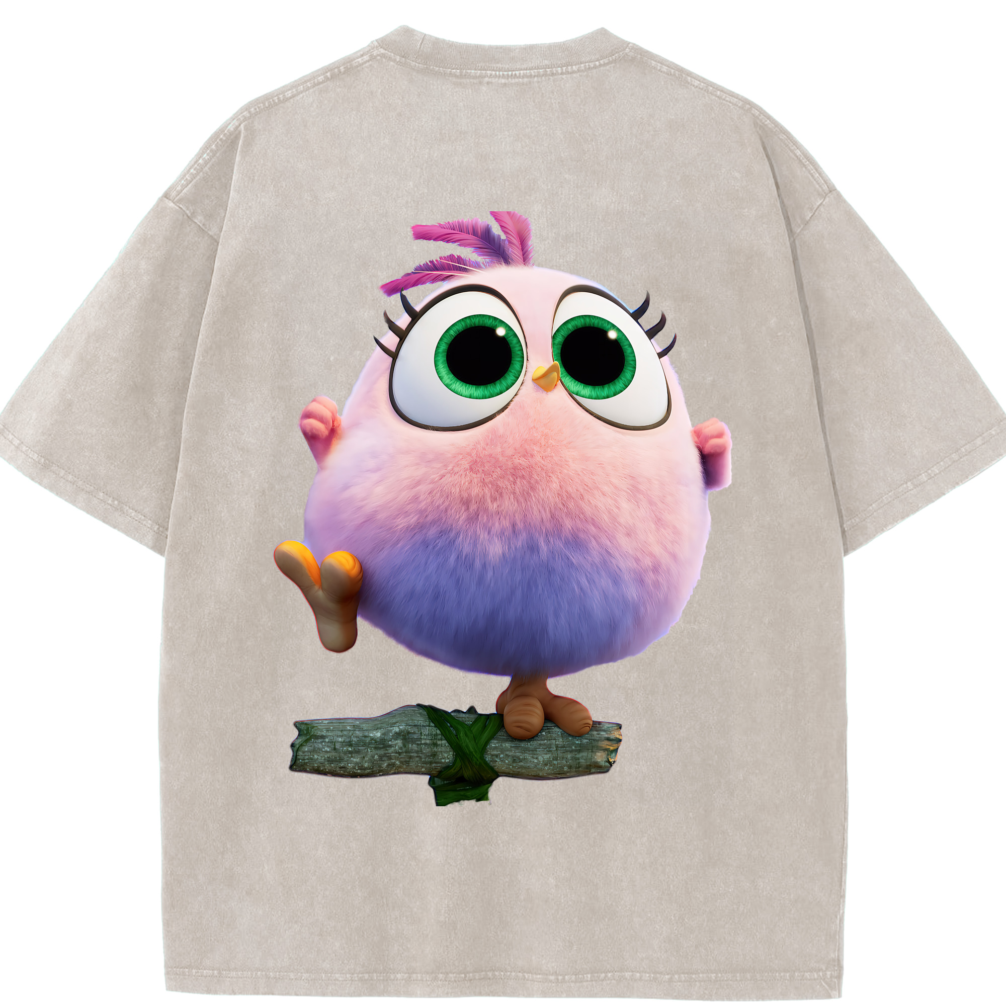 （画像用） Angry Birds アングリーバード 綿100% ヴィンテージ風 半袖Tシャツ（背面プリント）