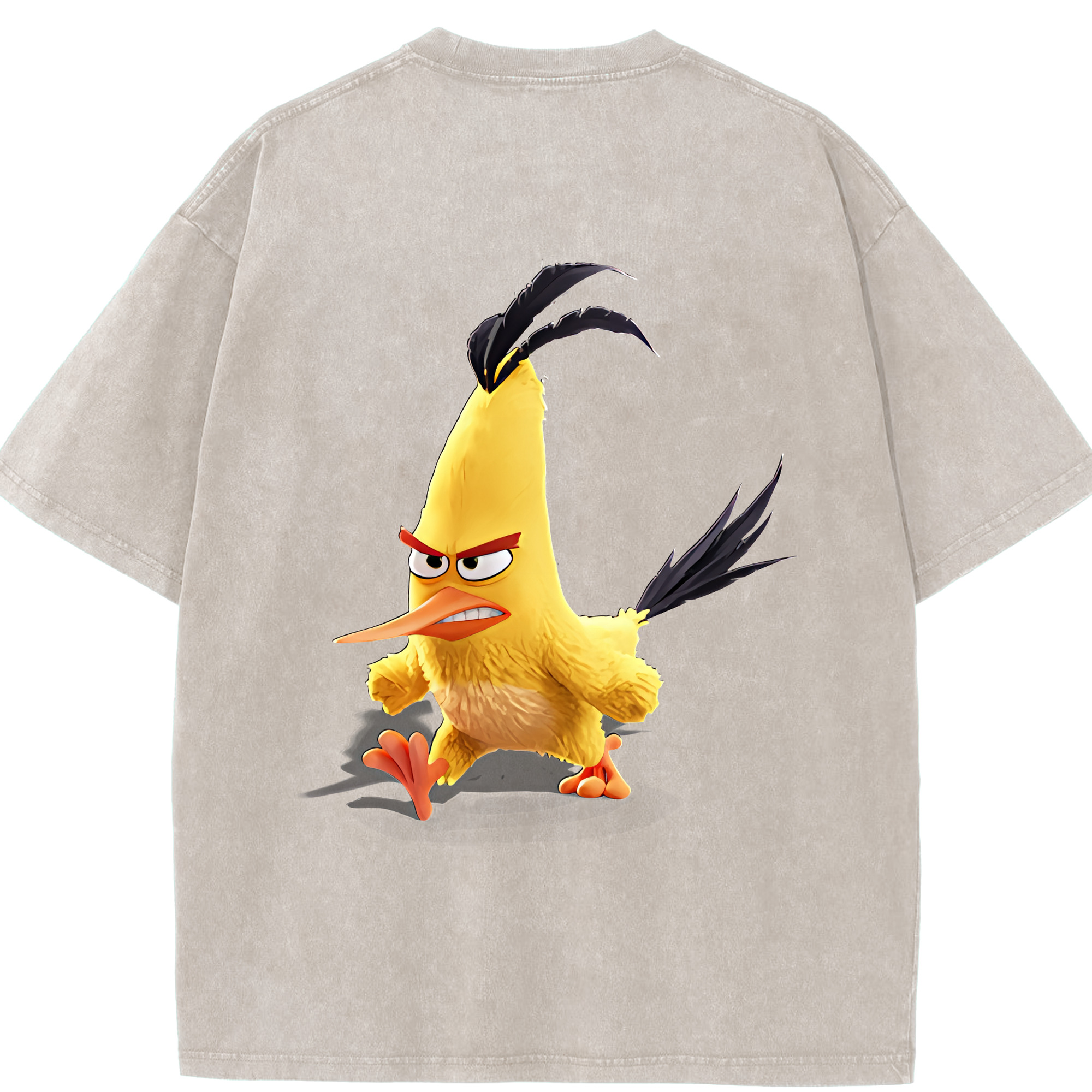 （画像用） Angry Birds アングリーバード 綿100% ヴィンテージ風 半袖Tシャツ（背面プリント）