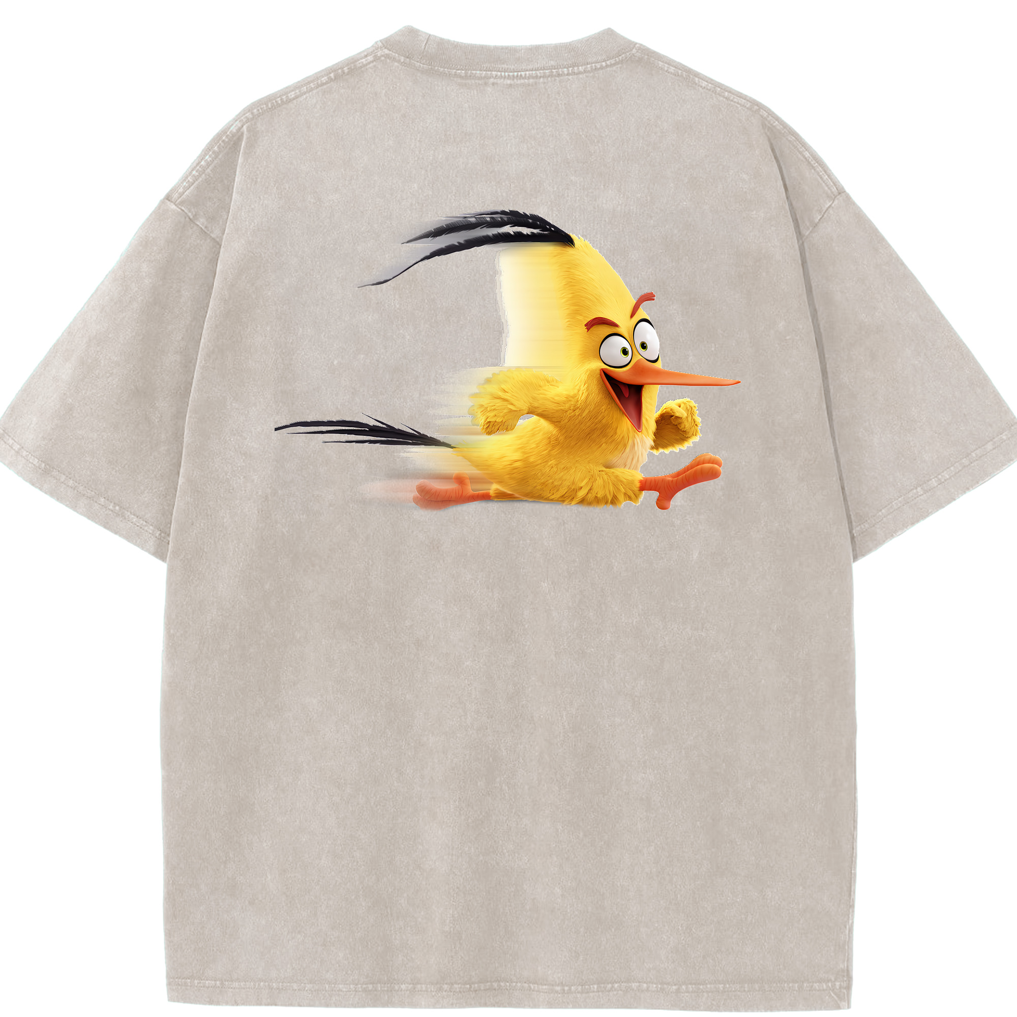 （画像用） Angry Birds アングリーバード 綿100% ヴィンテージ風 半袖Tシャツ（背面プリント）